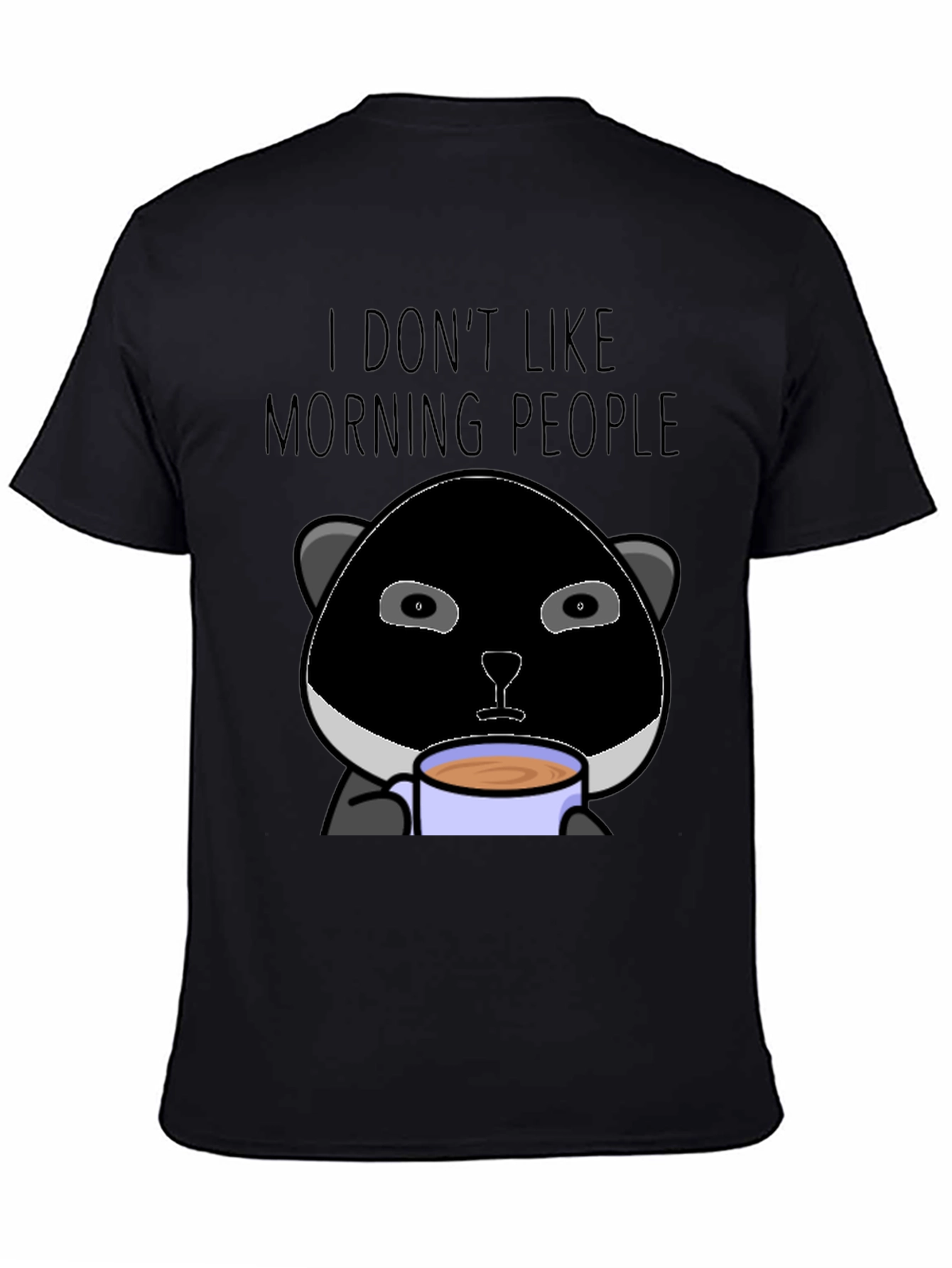 I Dont Like Morning People Panda Graphic T-Shirt
