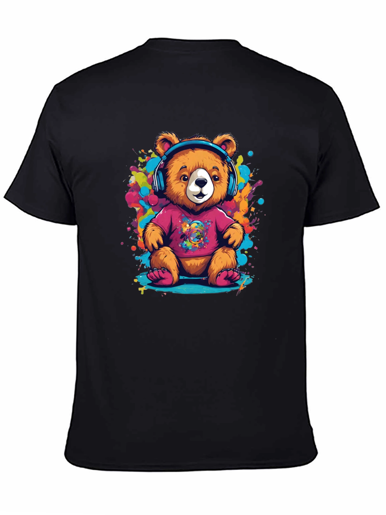 Cool Bear in Headphones Graphic Tee