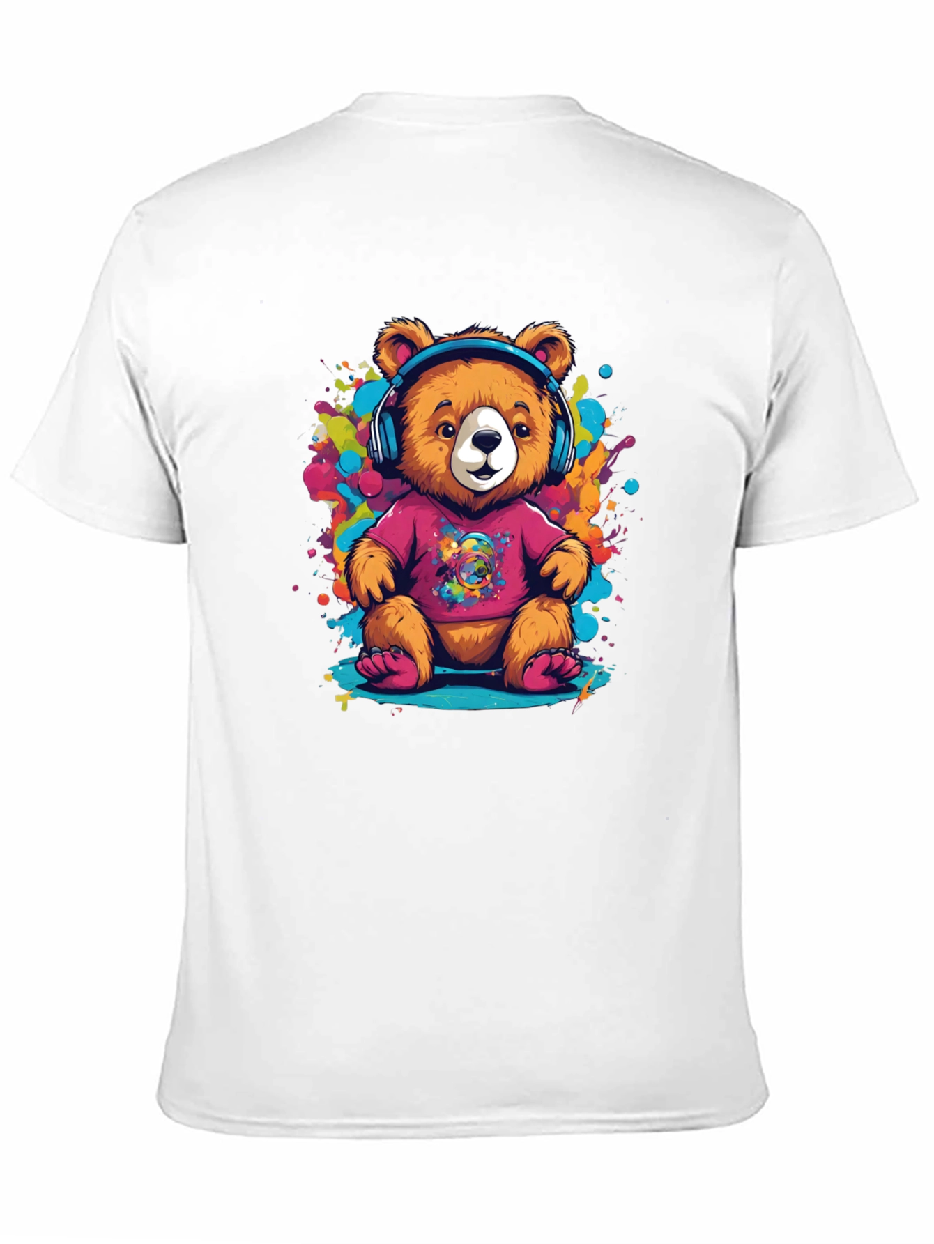 Cool Bear in Headphones Graphic Tee