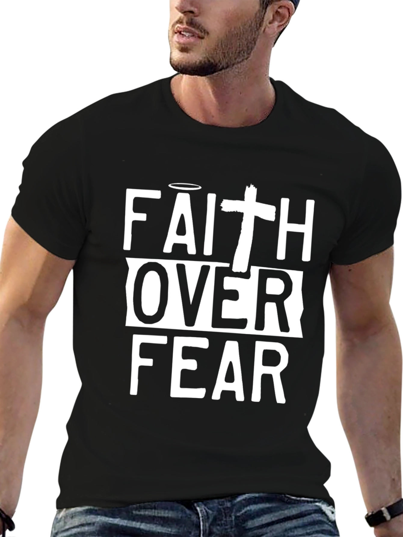 Faith Over Fear Christian T-Shirt - Religious Graphic Tee