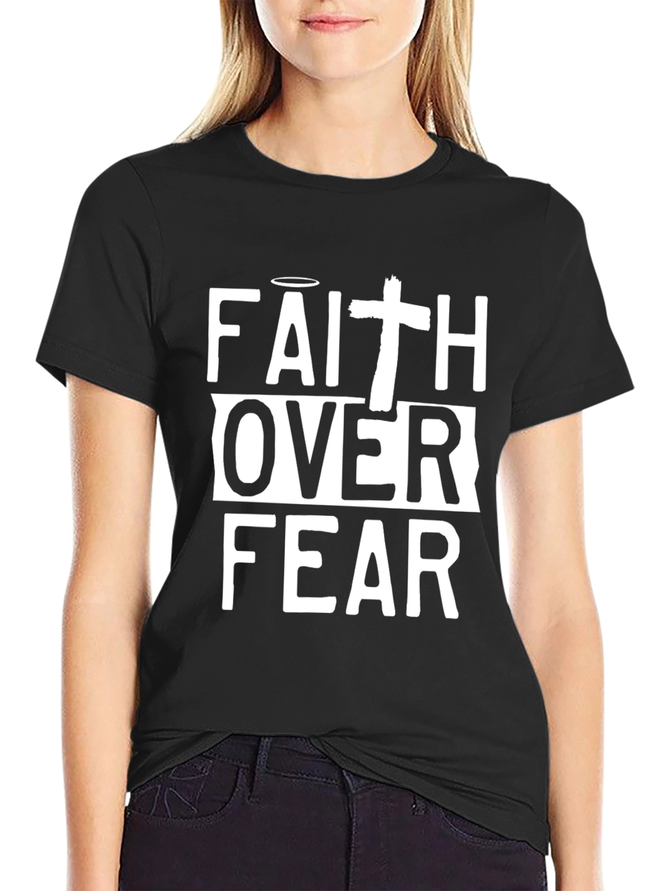 Faith Over Fear Christian T-Shirt - Religious Graphic Tee