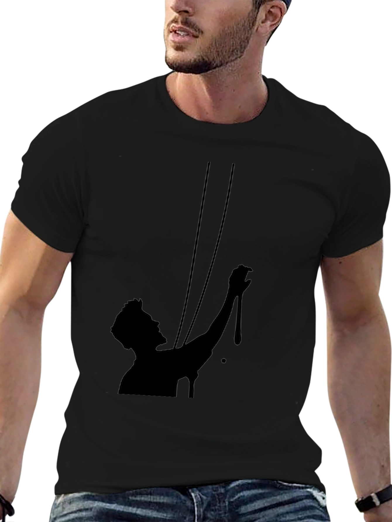 Silhouette Print Black T-Shirt