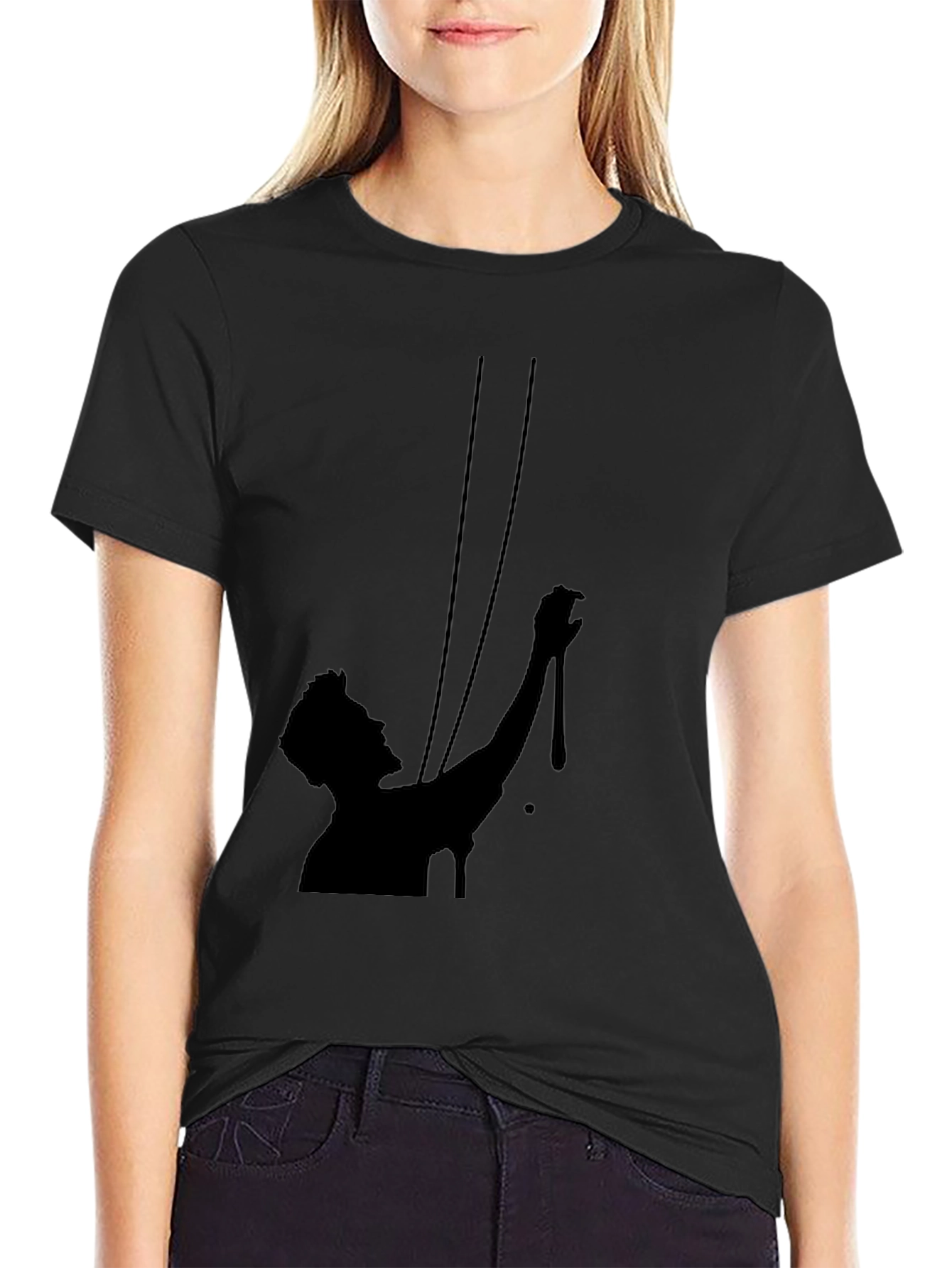 Silhouette Print Black T-Shirt
