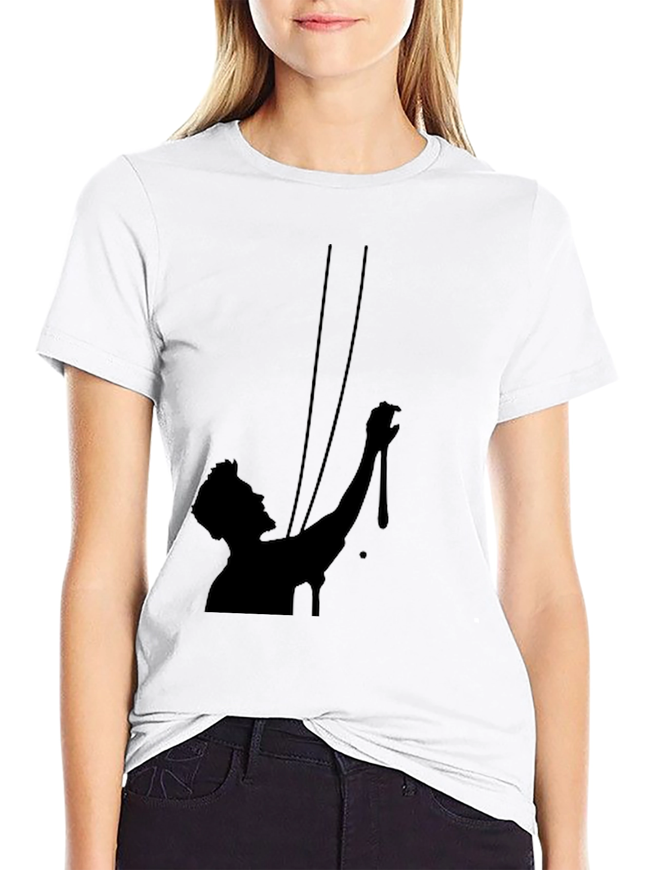 Silhouette Print Black T-Shirt