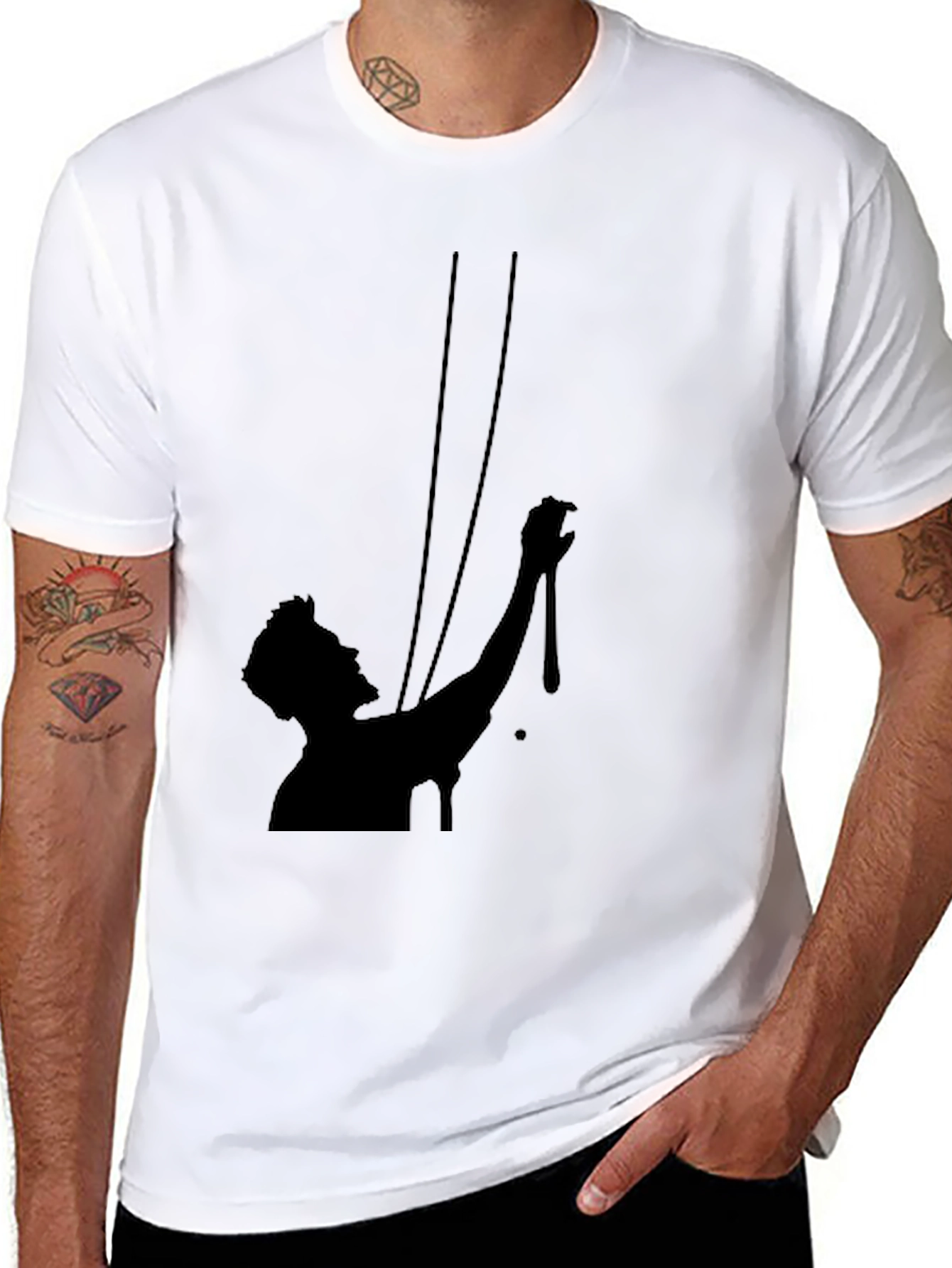 Silhouette Print Black T-Shirt