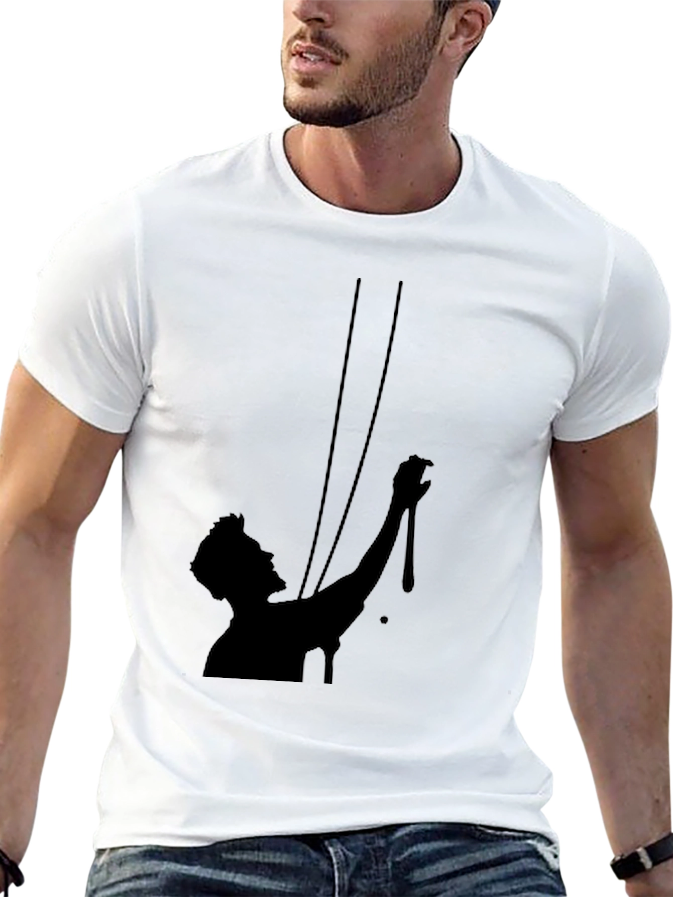 Silhouette Print Black T-Shirt