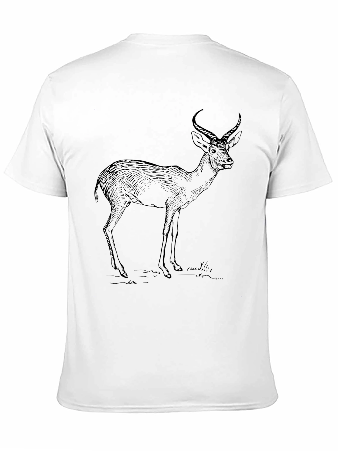 Deer Sketch Graphic Tee - Black Unisex T-Shirt