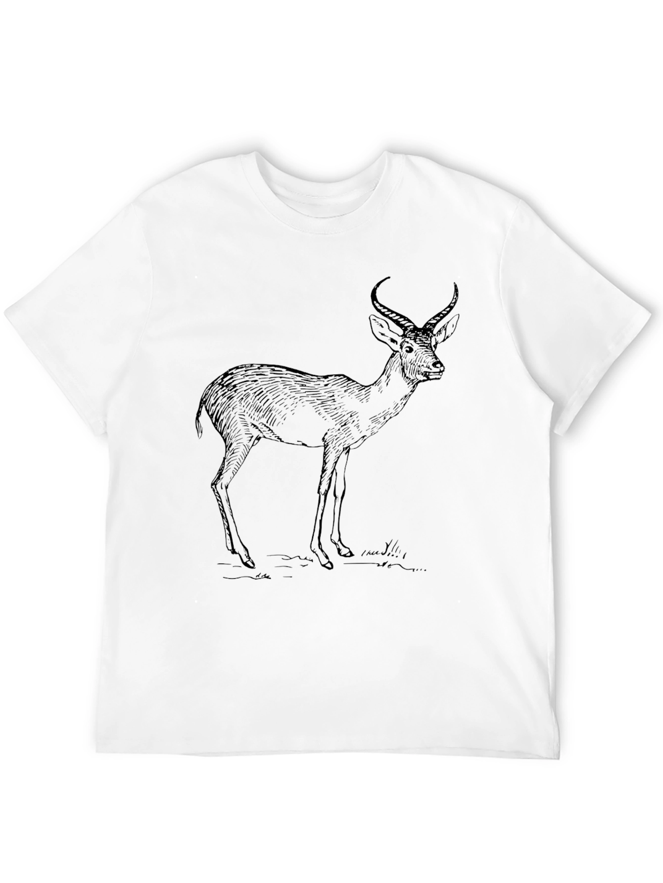 Deer Sketch Graphic Tee - Black Unisex T-Shirt