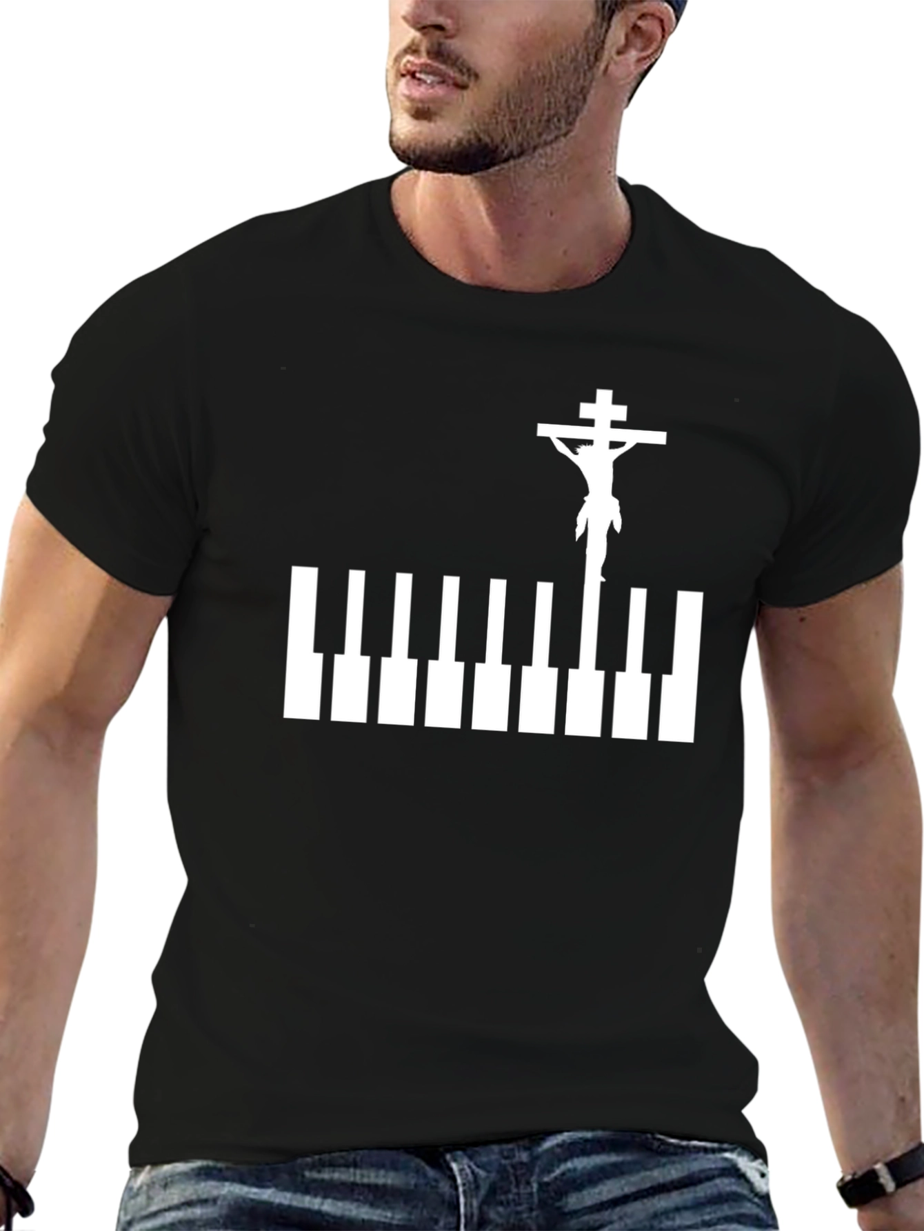 Piano Jesus Graphic Tee
