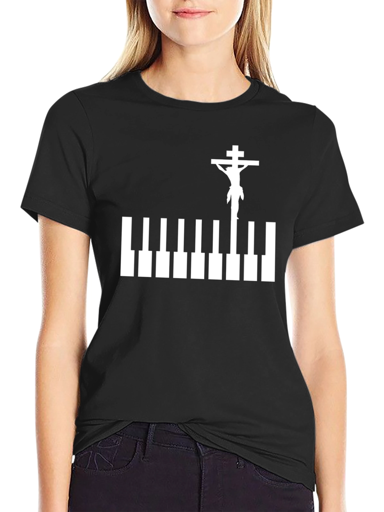 Piano Jesus Graphic Tee