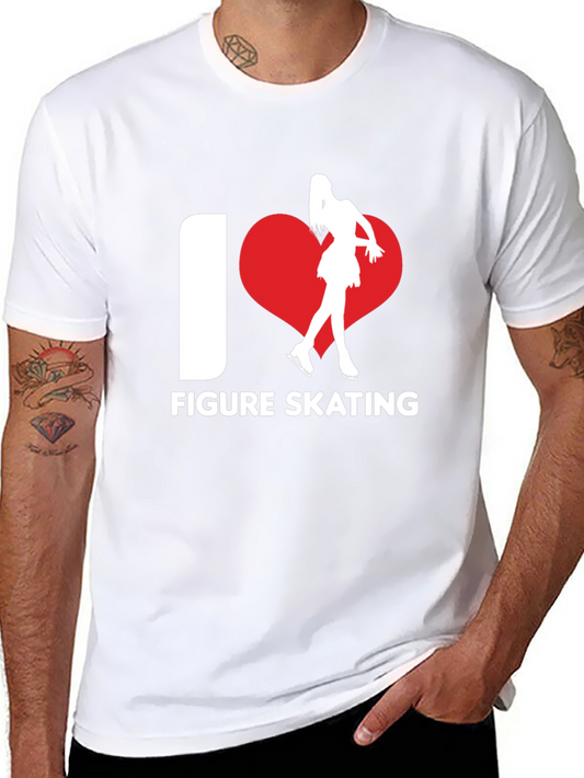 I Heart Figure Skating T-Shirt Black Cotton