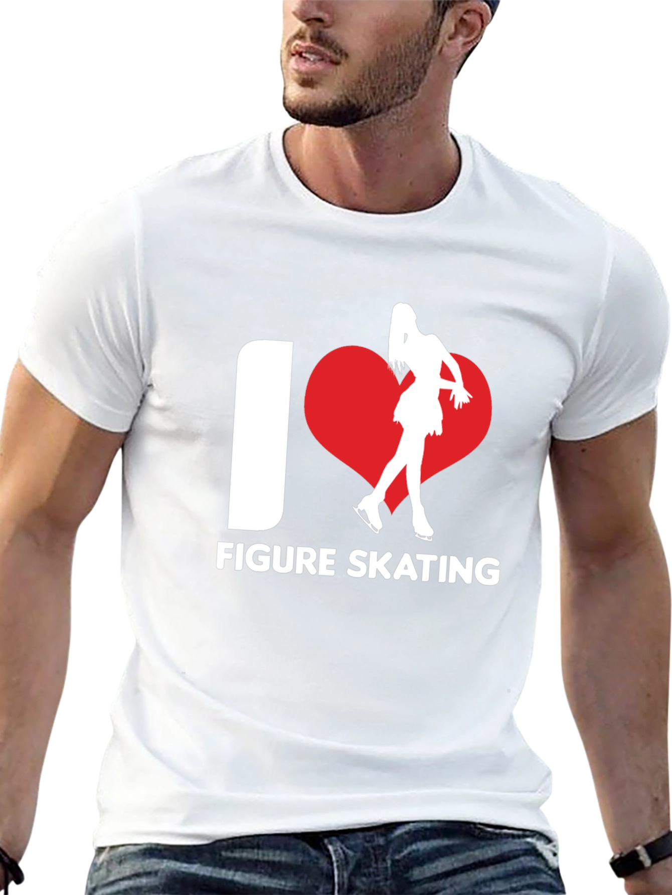 I Heart Figure Skating T-Shirt Black Cotton