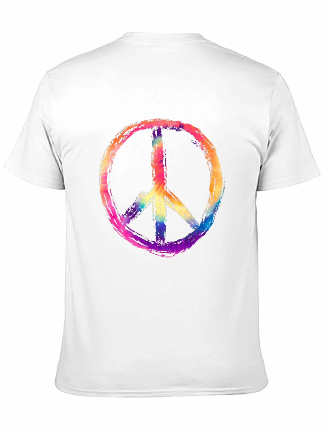 Peace Sign Graphic Tee - Rainbow Tie-Dye Design