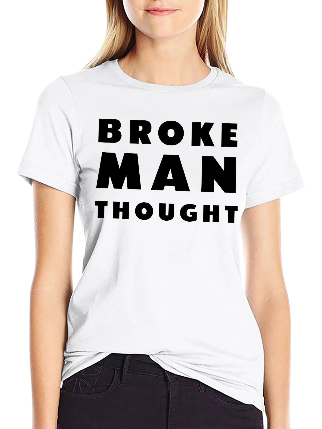 Broke Man Thought Black Graphic Tee Shirt