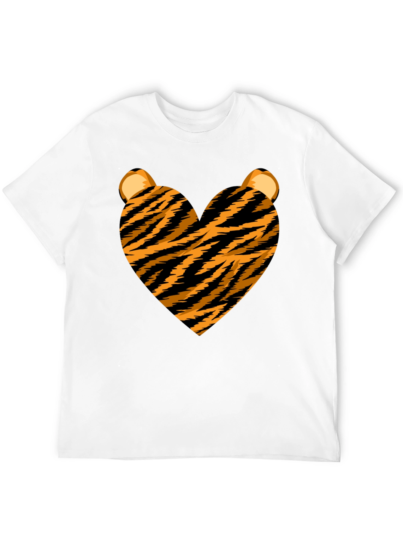 Tiger Heart Graphic Tee - Black Crew Neck