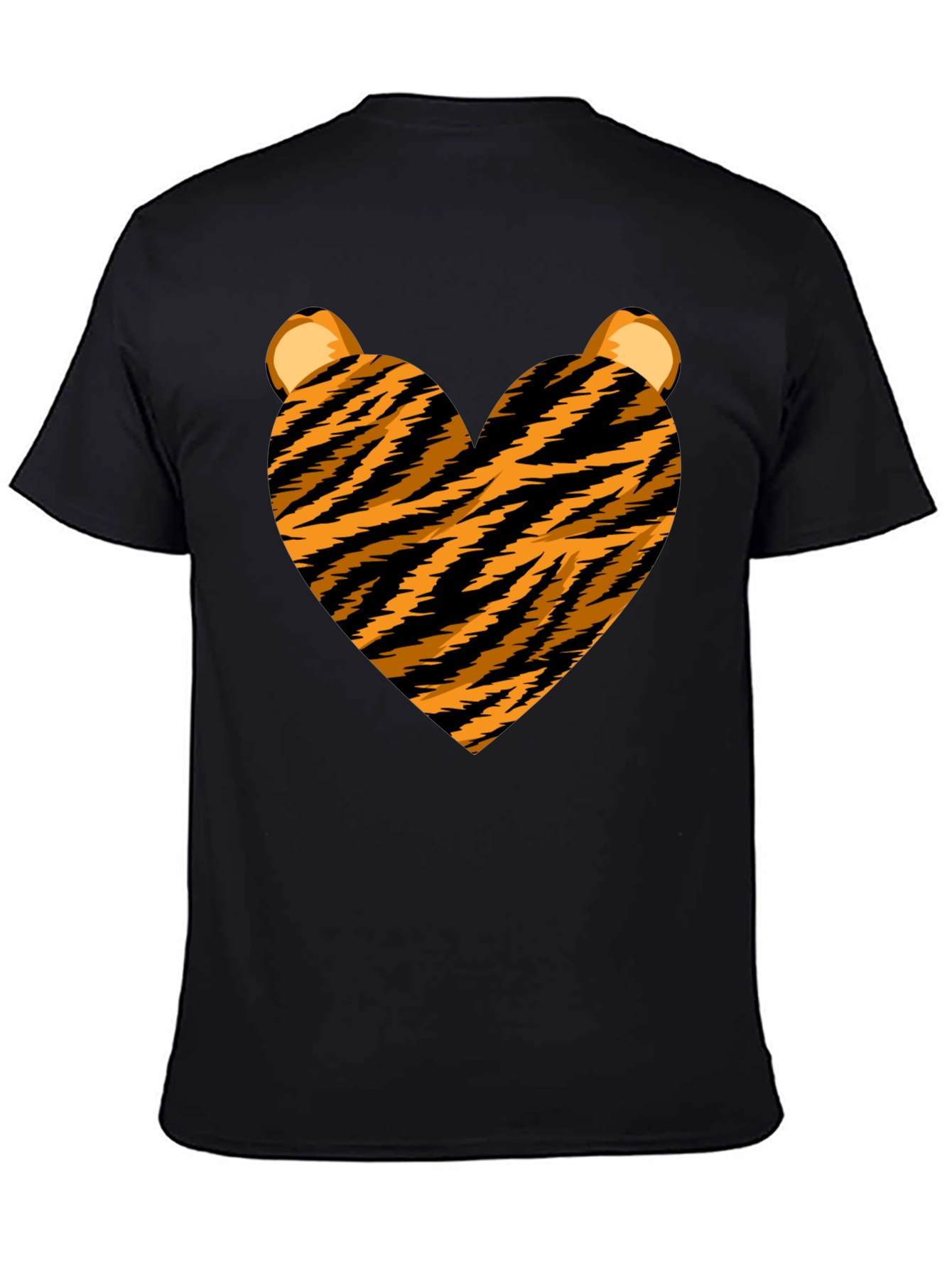Tiger Heart Graphic Tee - Black Crew Neck