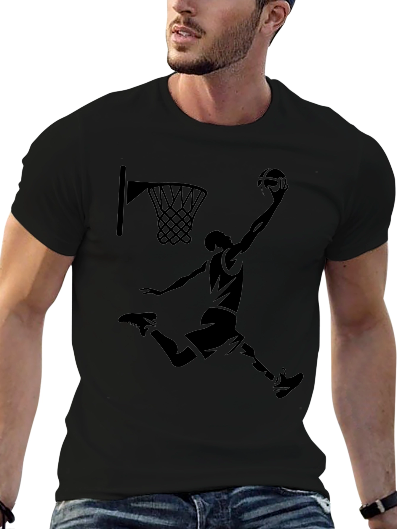 Slam Dunk Graphic T-Shirt - Black Cotton Tee