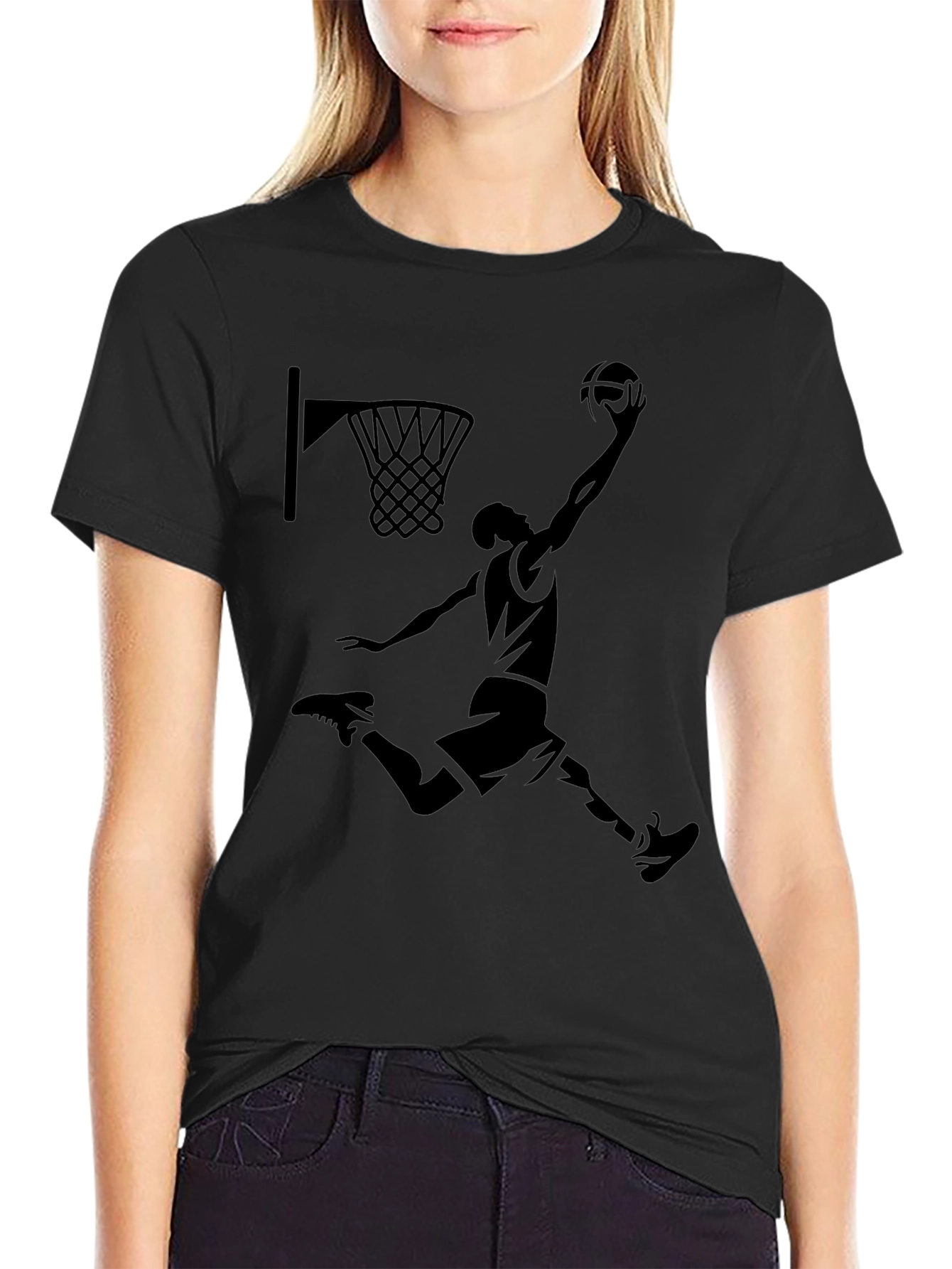 Slam Dunk Graphic T-Shirt - Black Cotton Tee