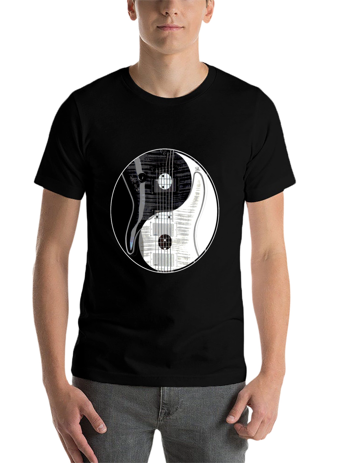 Yin Yang Guitar Graphic T-Shirt
