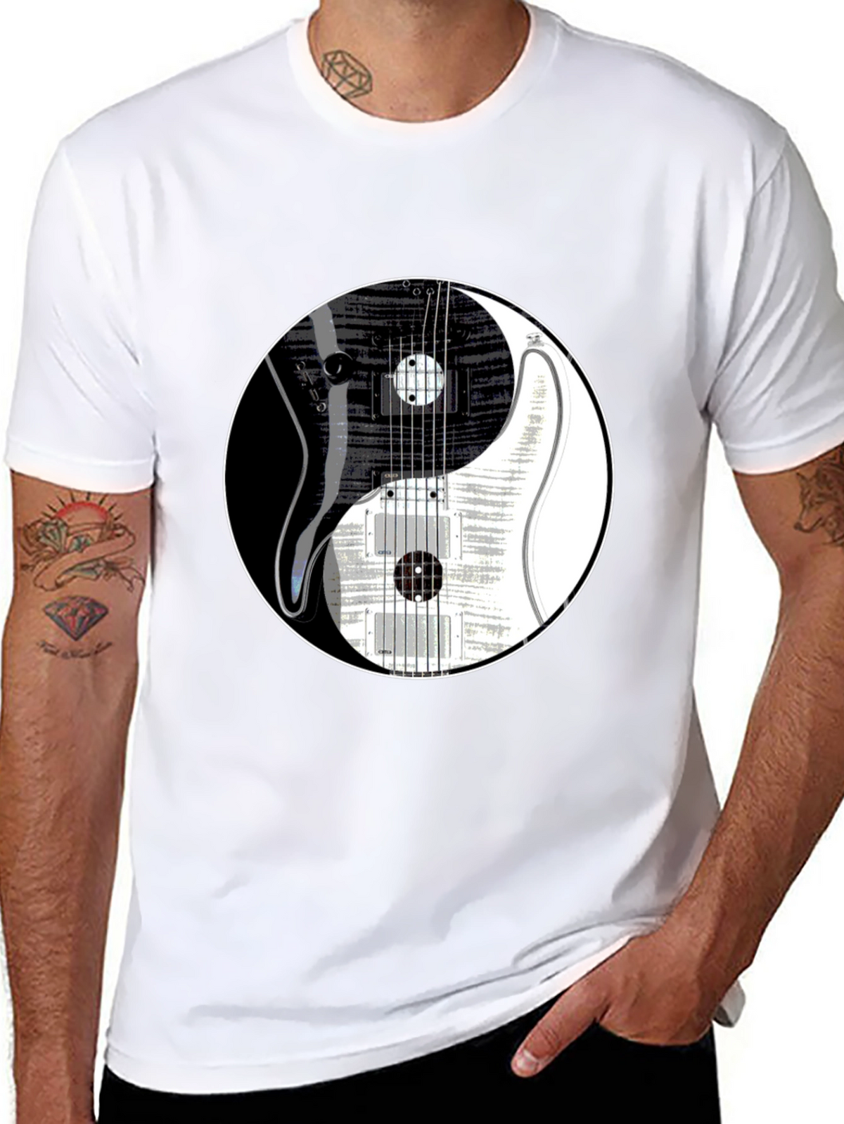 Yin Yang Guitar Graphic T-Shirt