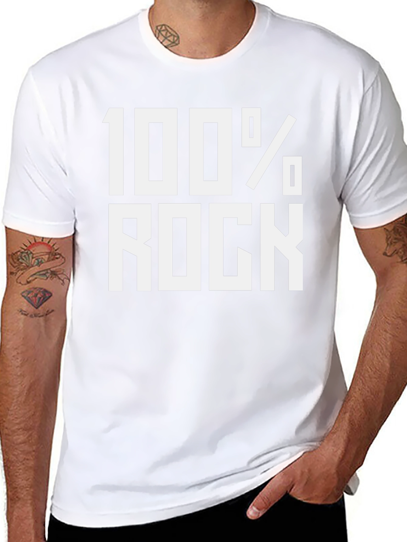 100% Rock Graphic Tee - Black Cotton