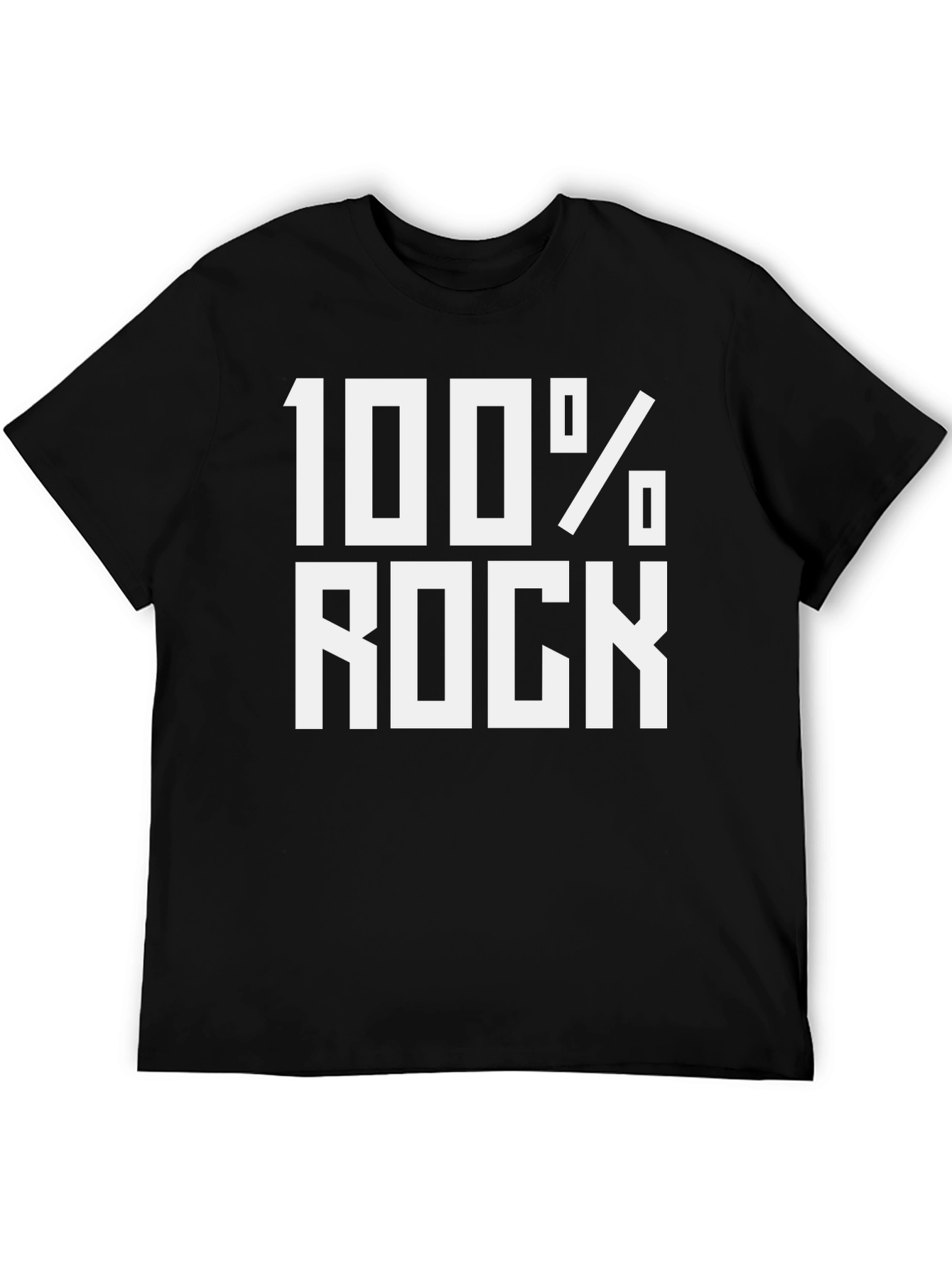 100% Rock Graphic Tee - Black Cotton