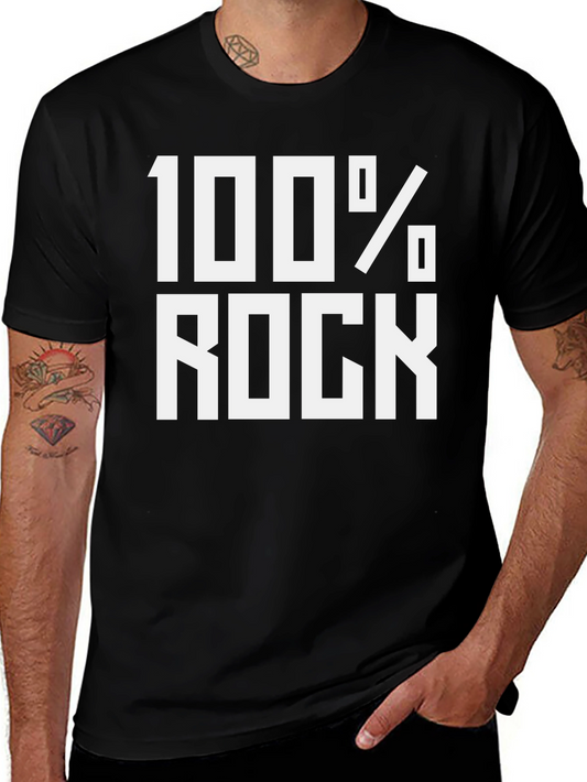 100% Rock Graphic Tee - Black Cotton