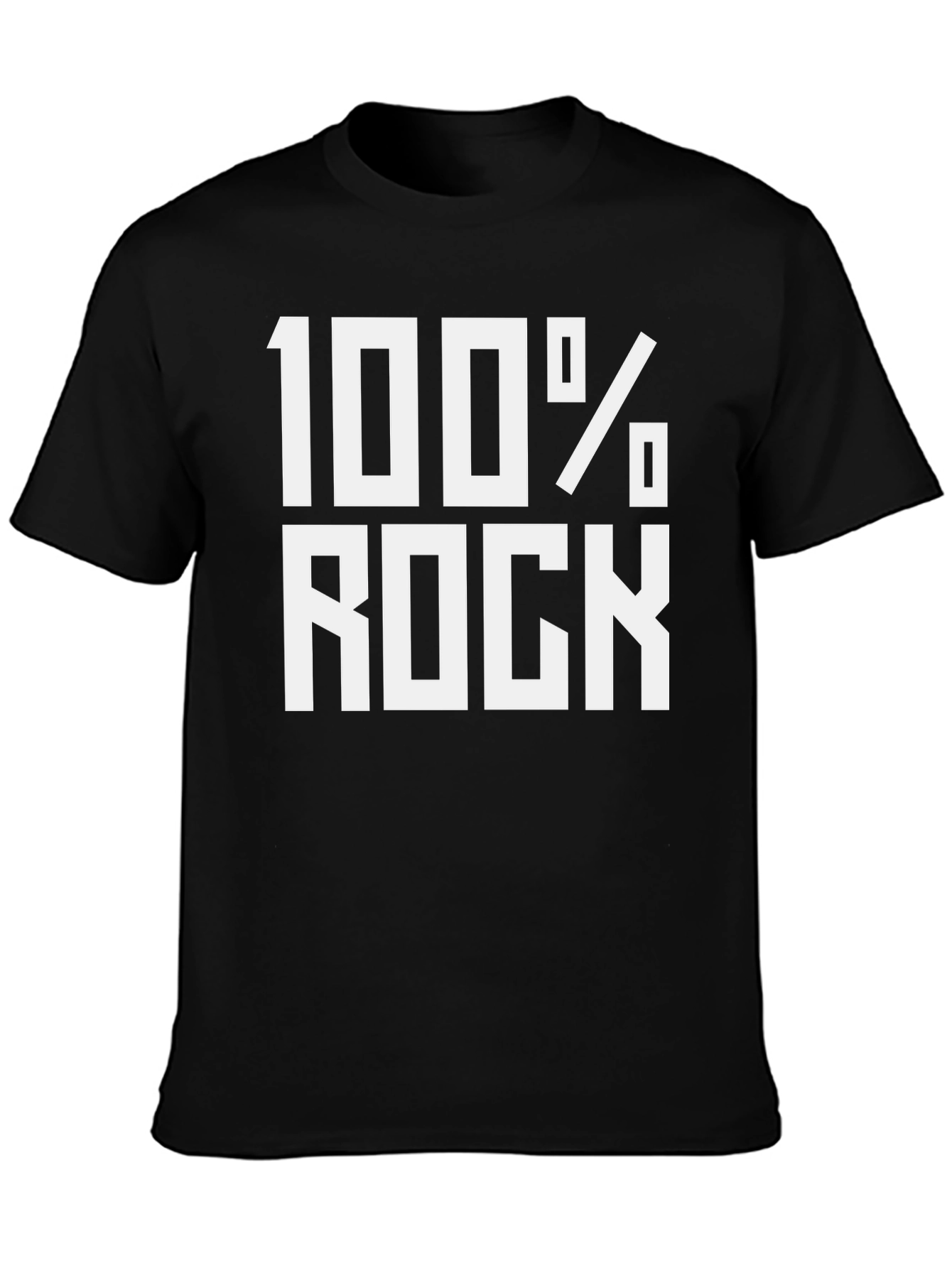 100% Rock Graphic Tee - Black Cotton