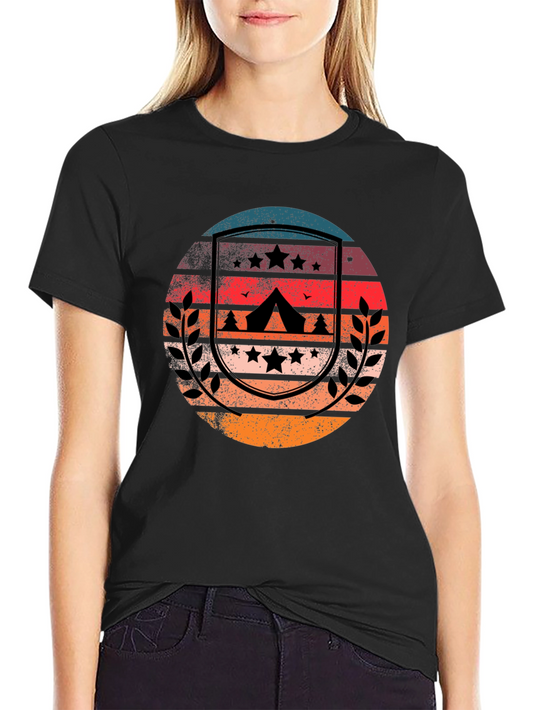 Vintage Camping Sunset Graphic Tee