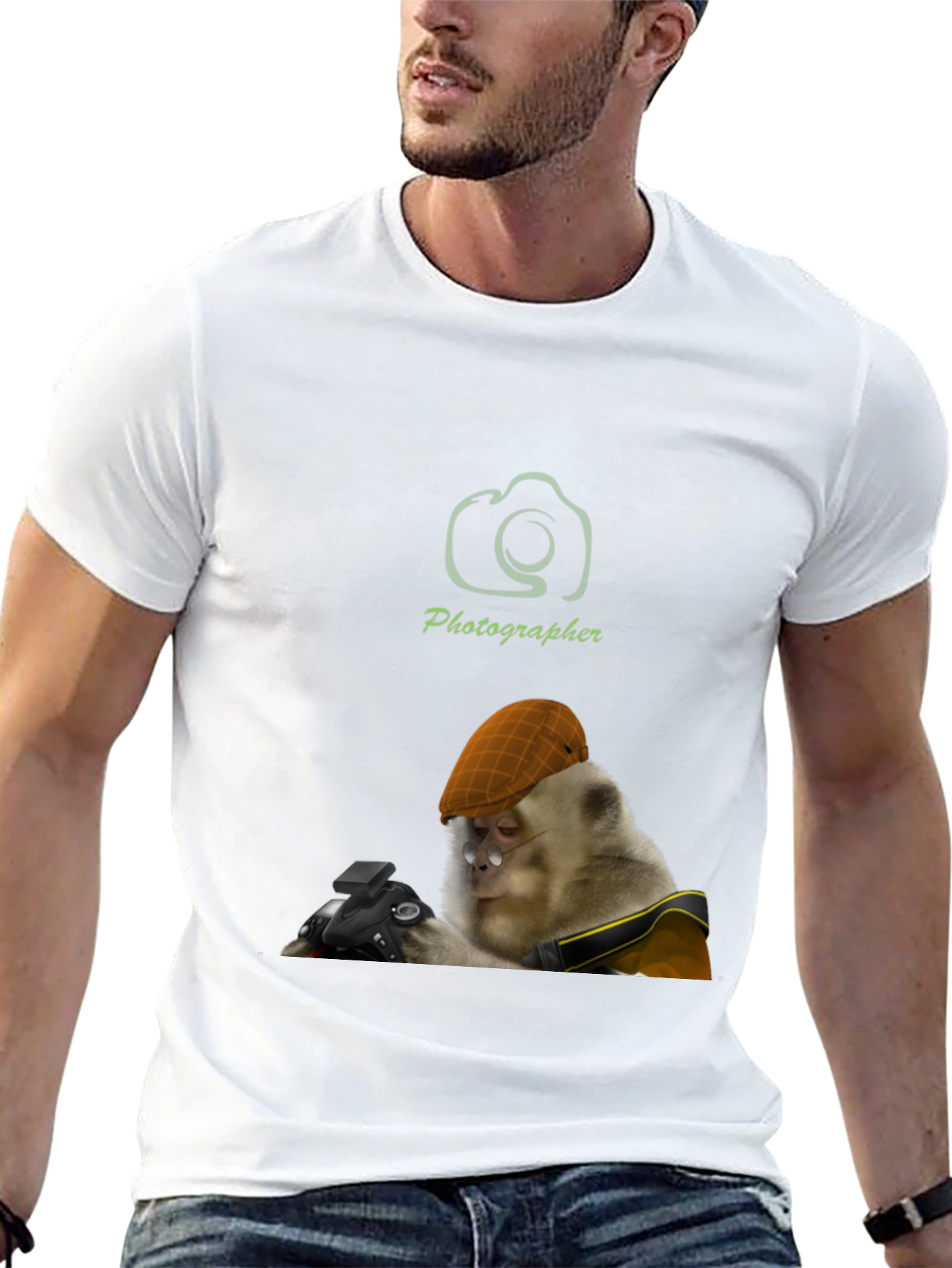 Monkey Photographer T-Shirt -  Unique Graphic Tee