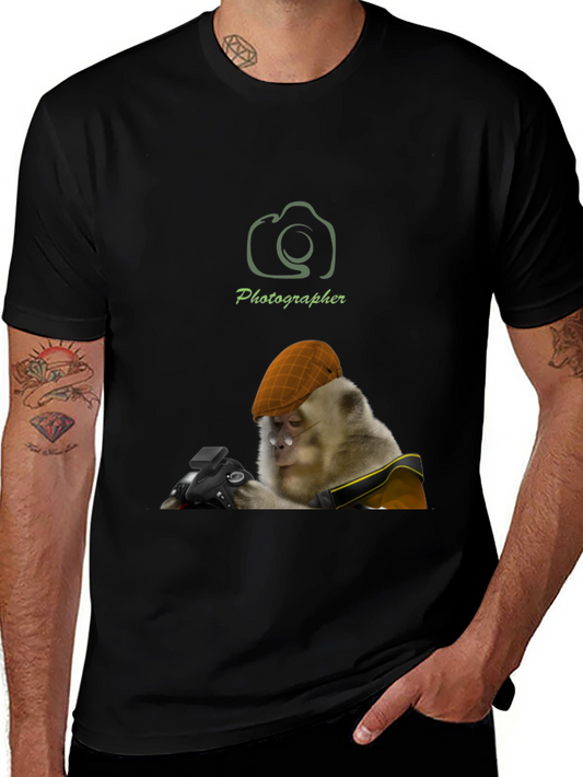 Monkey Photographer T-Shirt -  Unique Graphic Tee