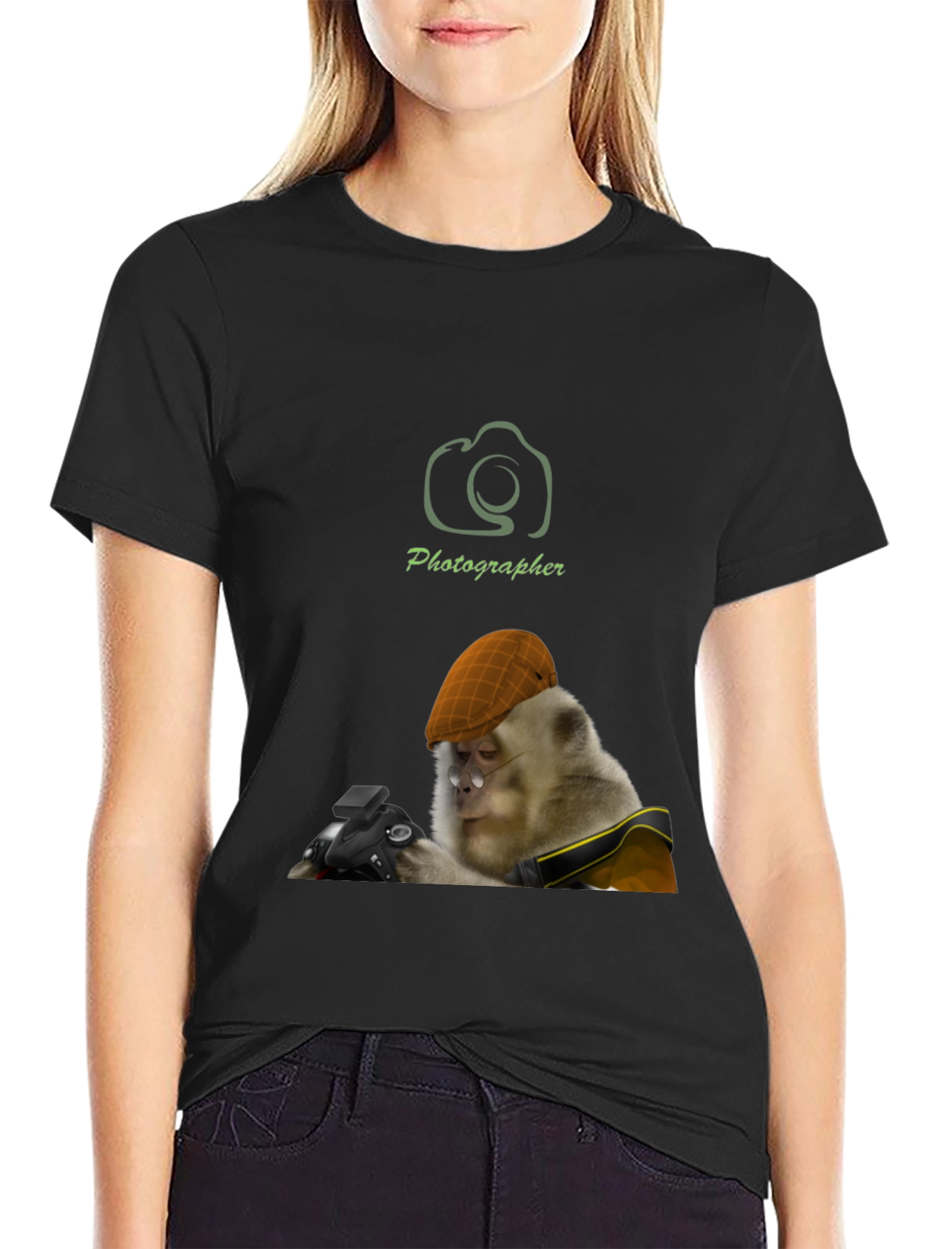 Monkey Photographer T-Shirt -  Unique Graphic Tee