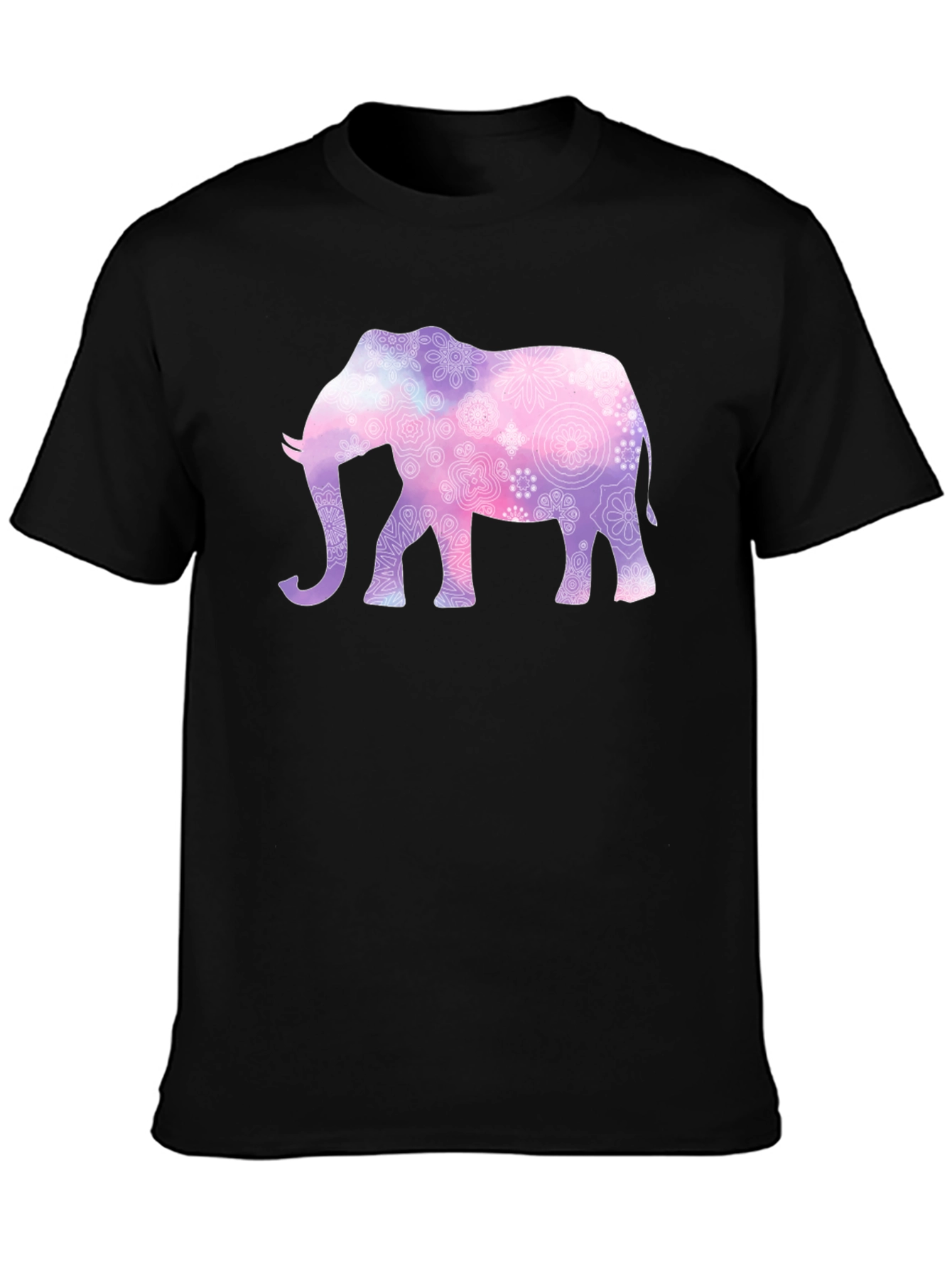 Elephant Mandala Graphic Tee - Mens Black T-Shirt