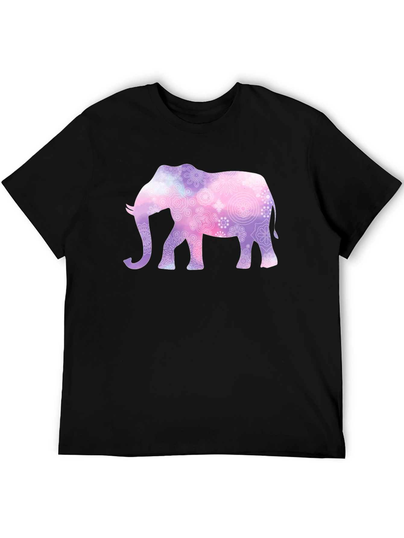 Elephant Mandala Graphic Tee - Mens Black T-Shirt
