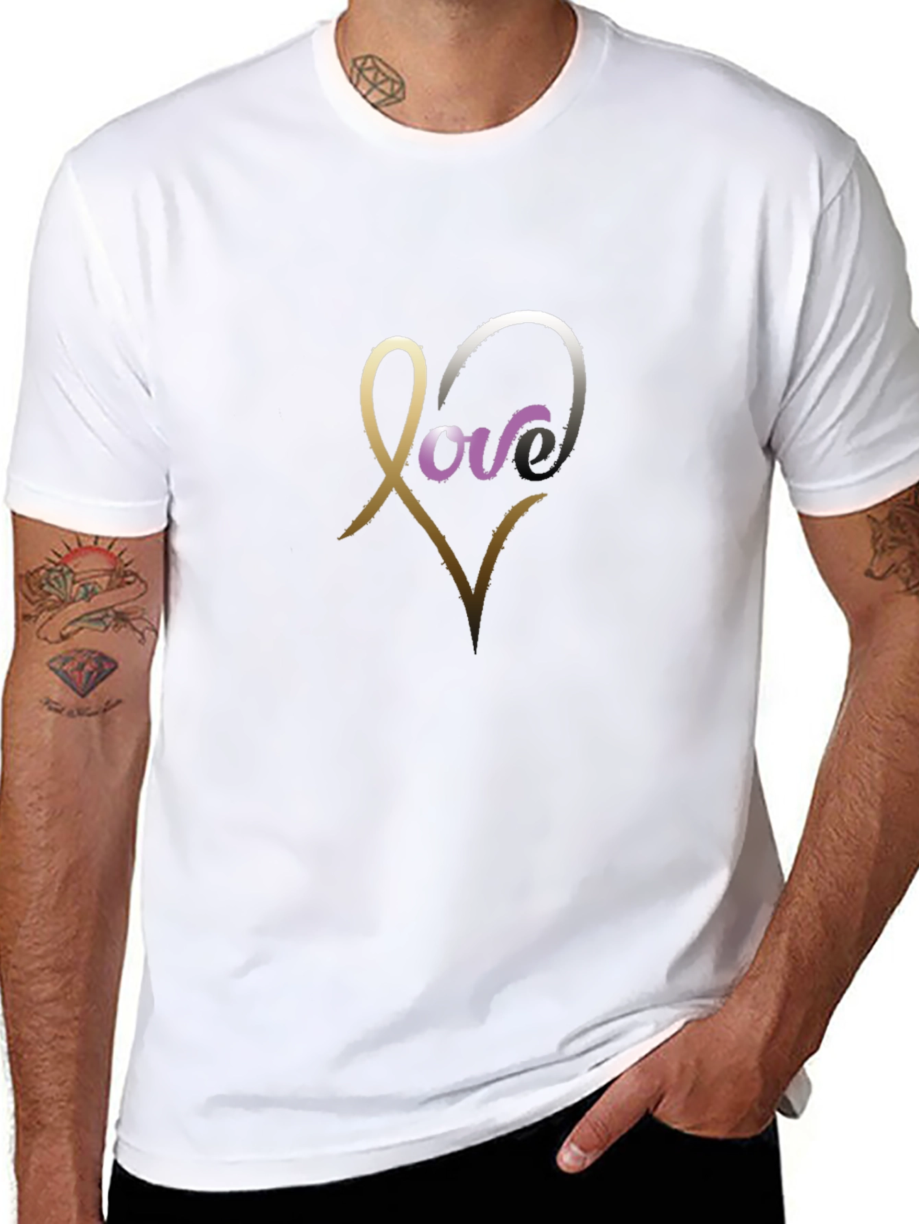 Love Heart Graphic Tee - Modern Black Shirt