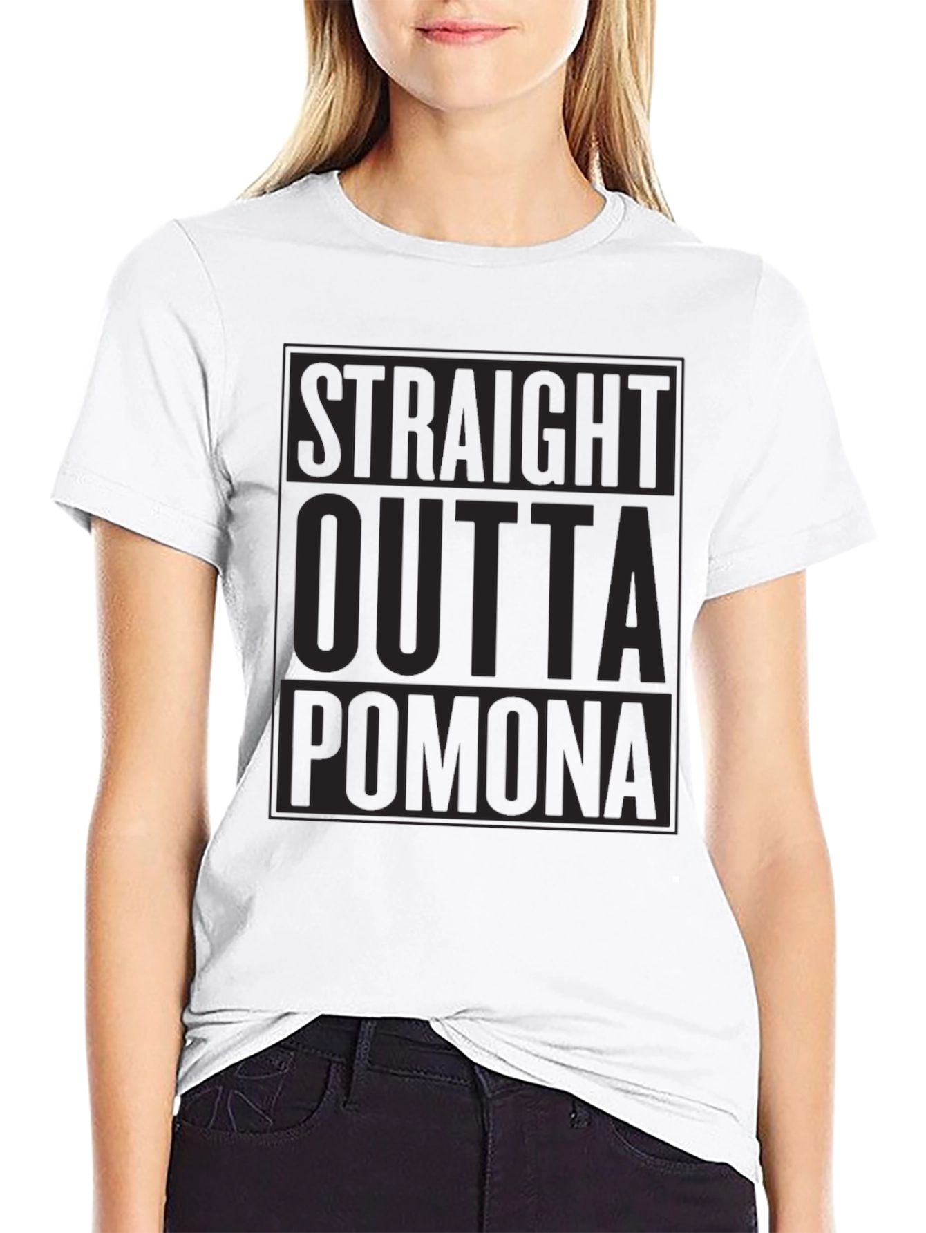 Straight Outta Pomona Black Graphic T-Shirt