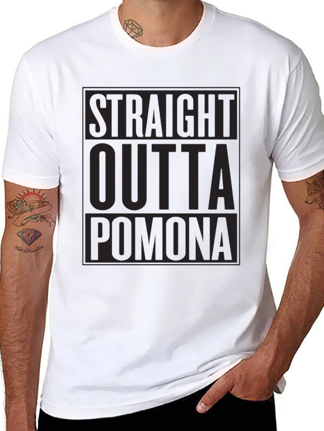 Straight Outta Pomona Black Graphic T-Shirt