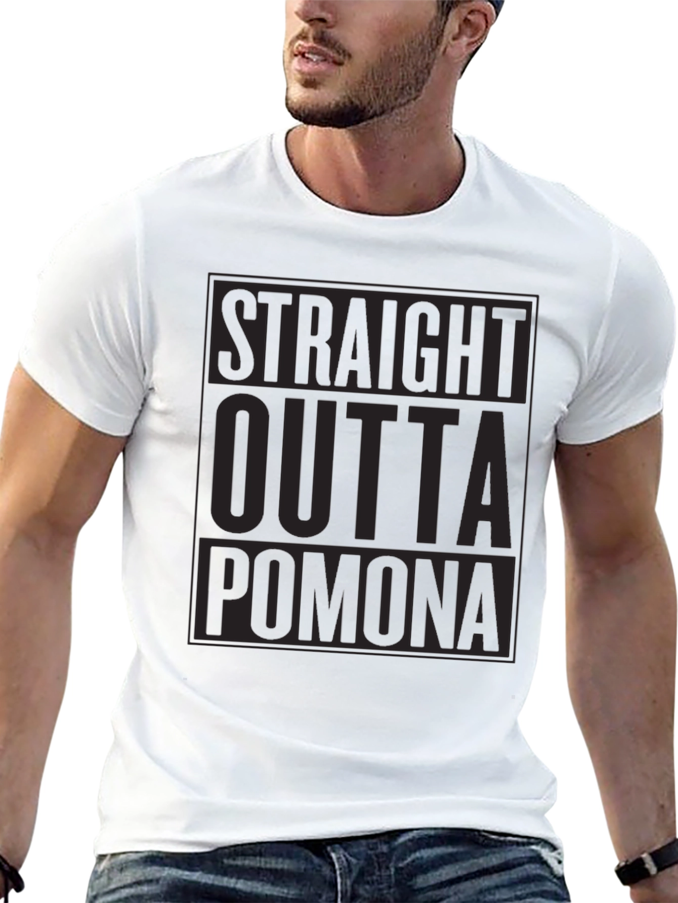 Straight Outta Pomona Black Graphic T-Shirt