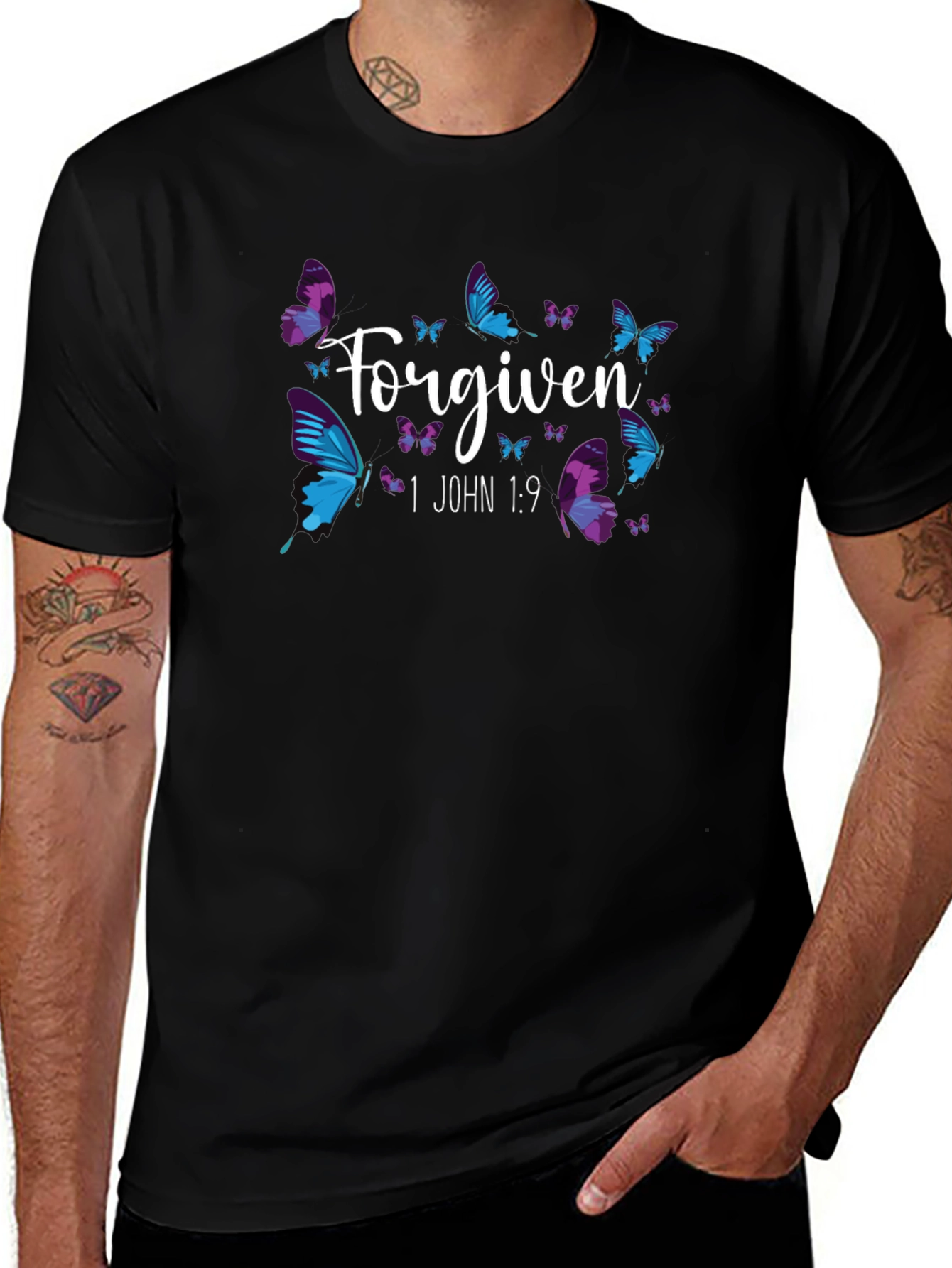 Forgiven Butterfly Christian Graphic T-Shirt