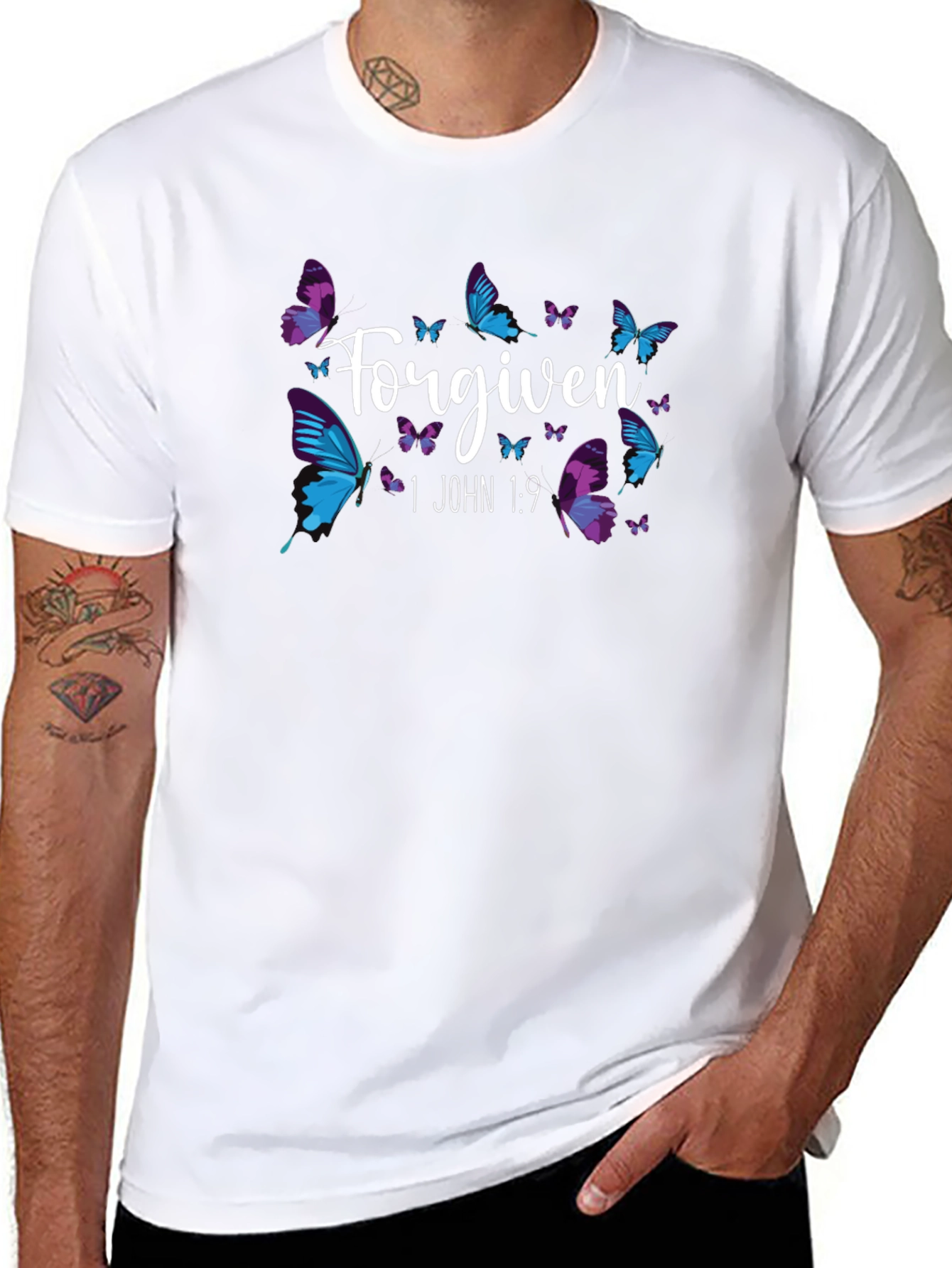 Forgiven Butterfly Christian Graphic T-Shirt