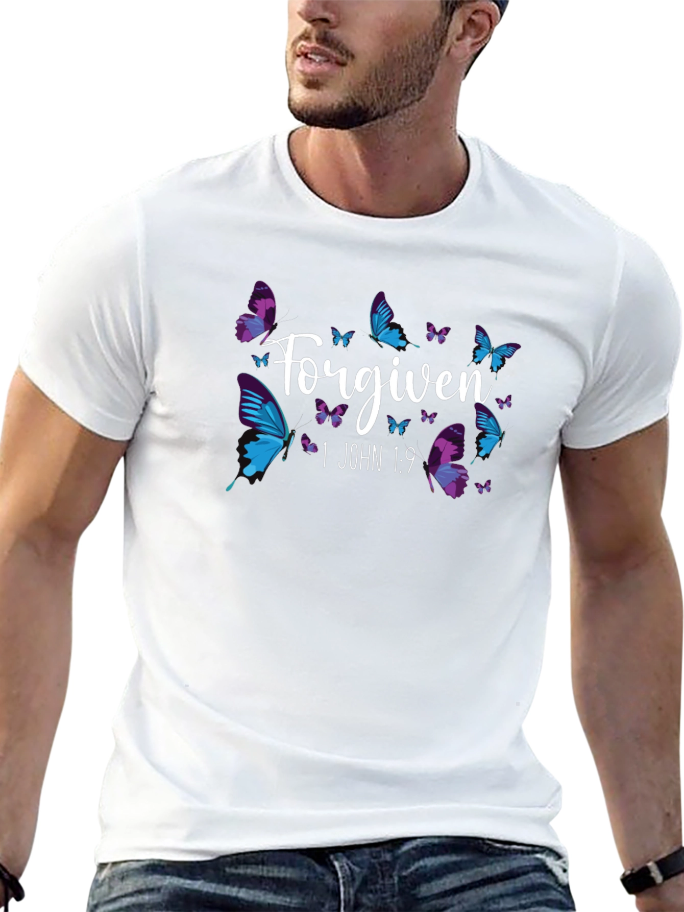 Forgiven Butterfly Christian Graphic T-Shirt