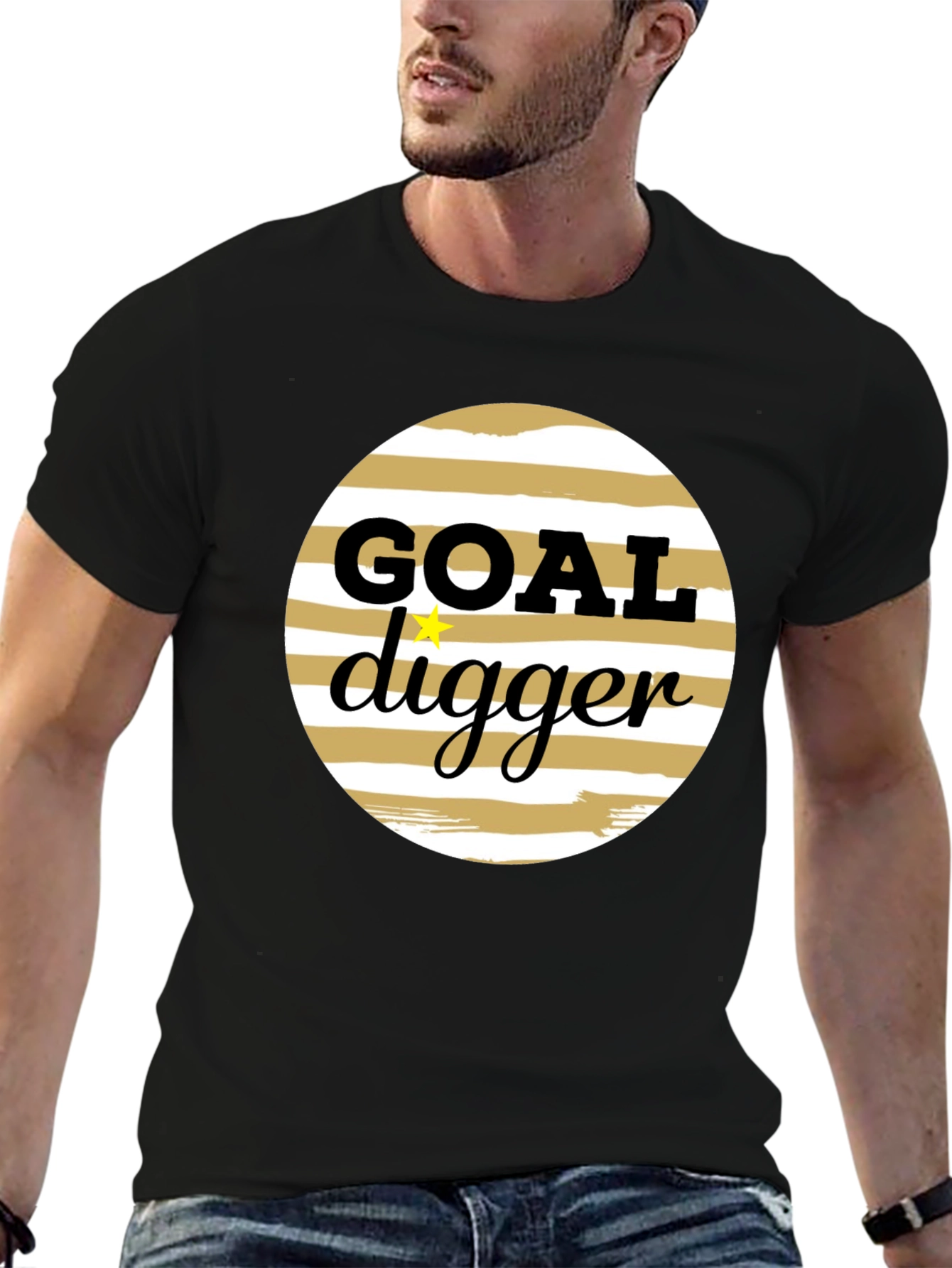 Goal Digger Graphic Tee - Black Crew Neck