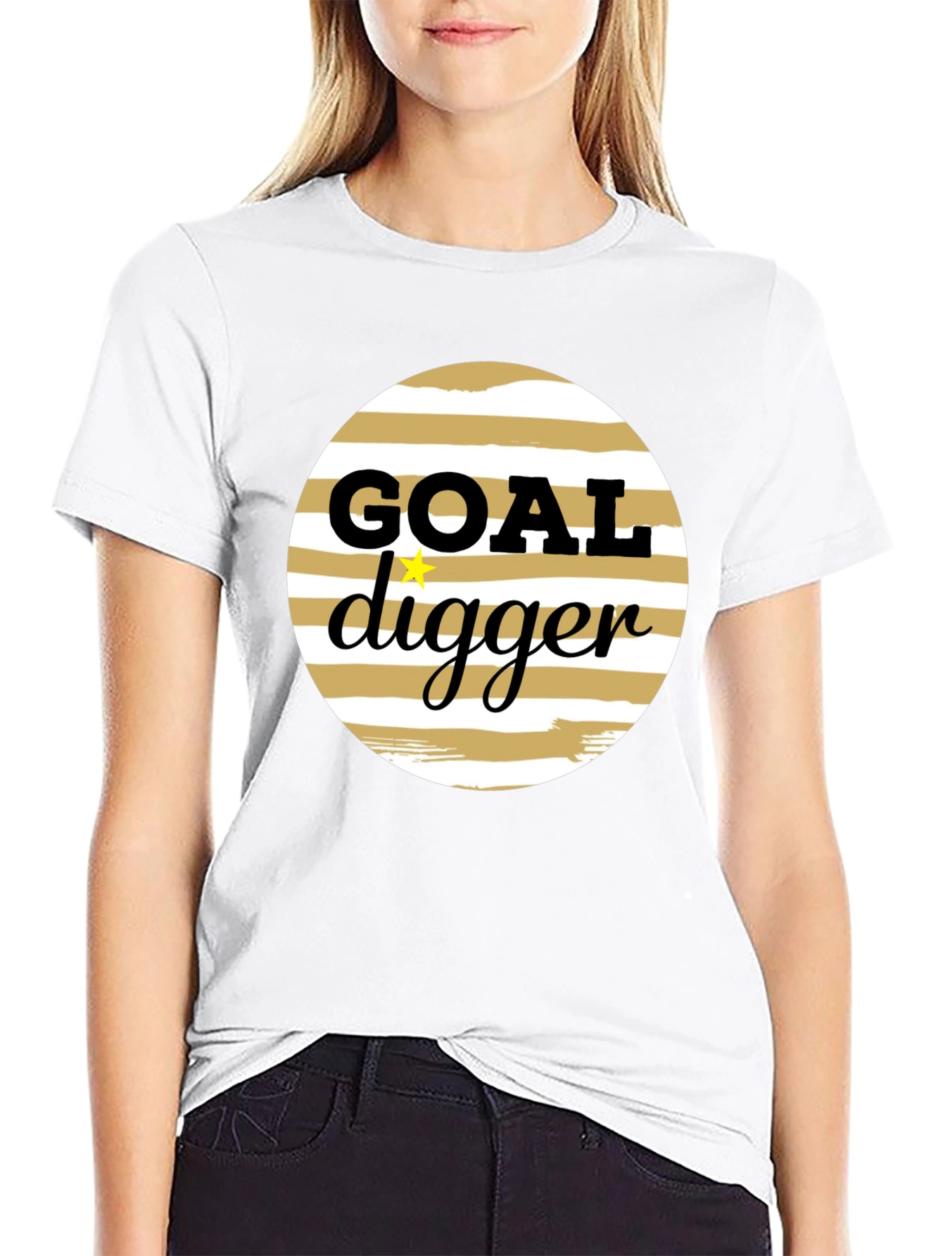Goal Digger Graphic Tee - Black Crew Neck