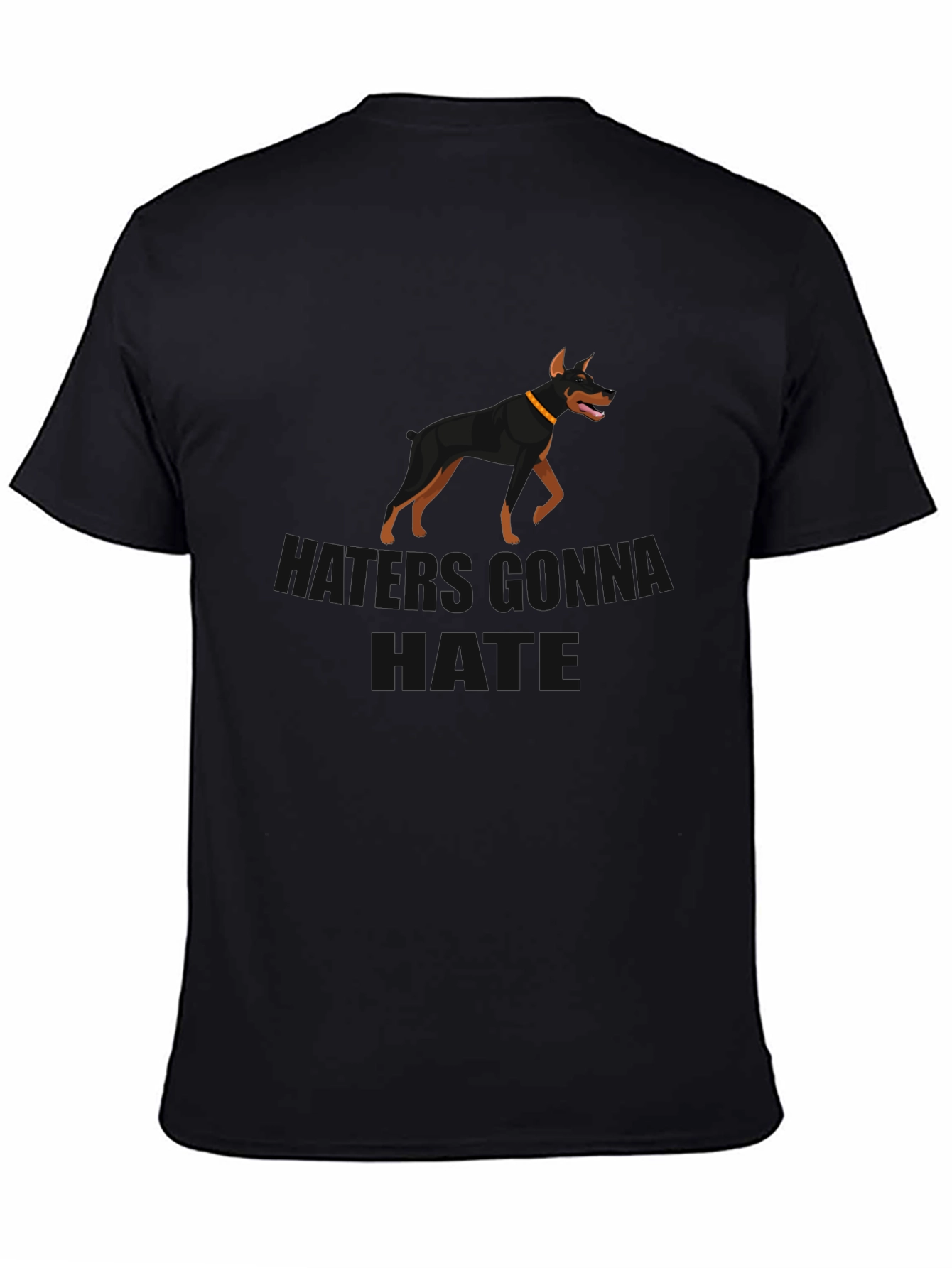 Doberman Silhouette Black T-Shirt - Dog Lover Gift