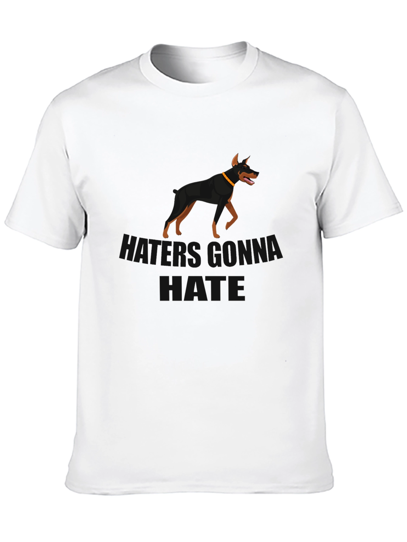 Doberman Silhouette Black T-Shirt - Dog Lover Gift