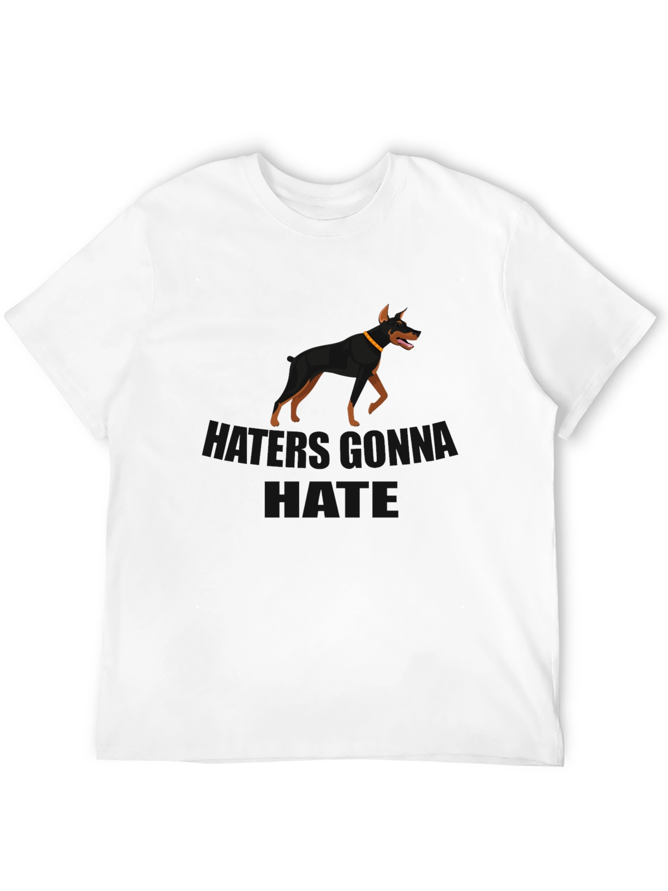 Doberman Silhouette Black T-Shirt - Dog Lover Gift