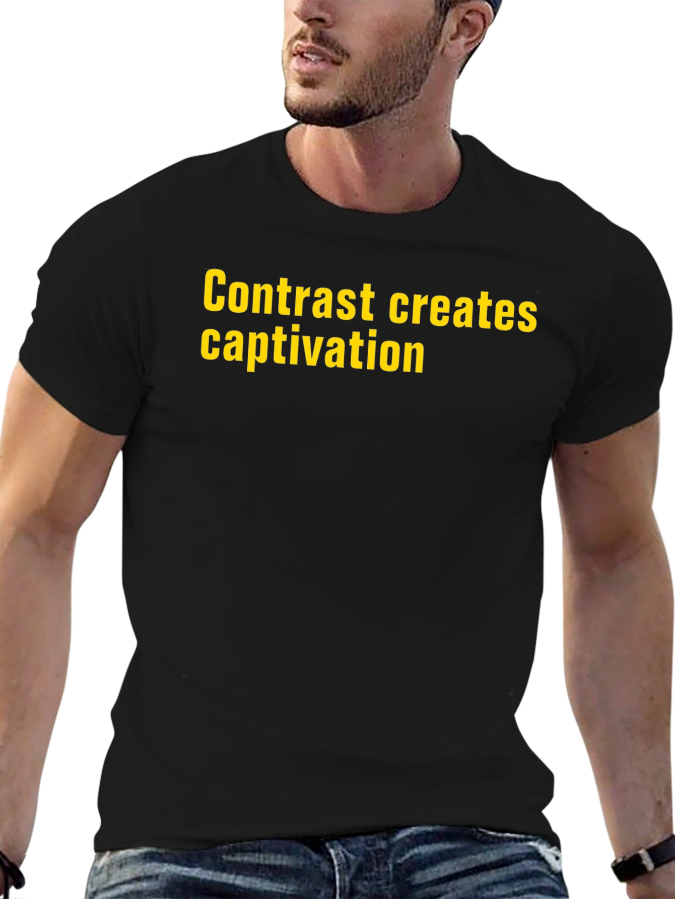 Contrast Creates Captivation Black T-Shirt
