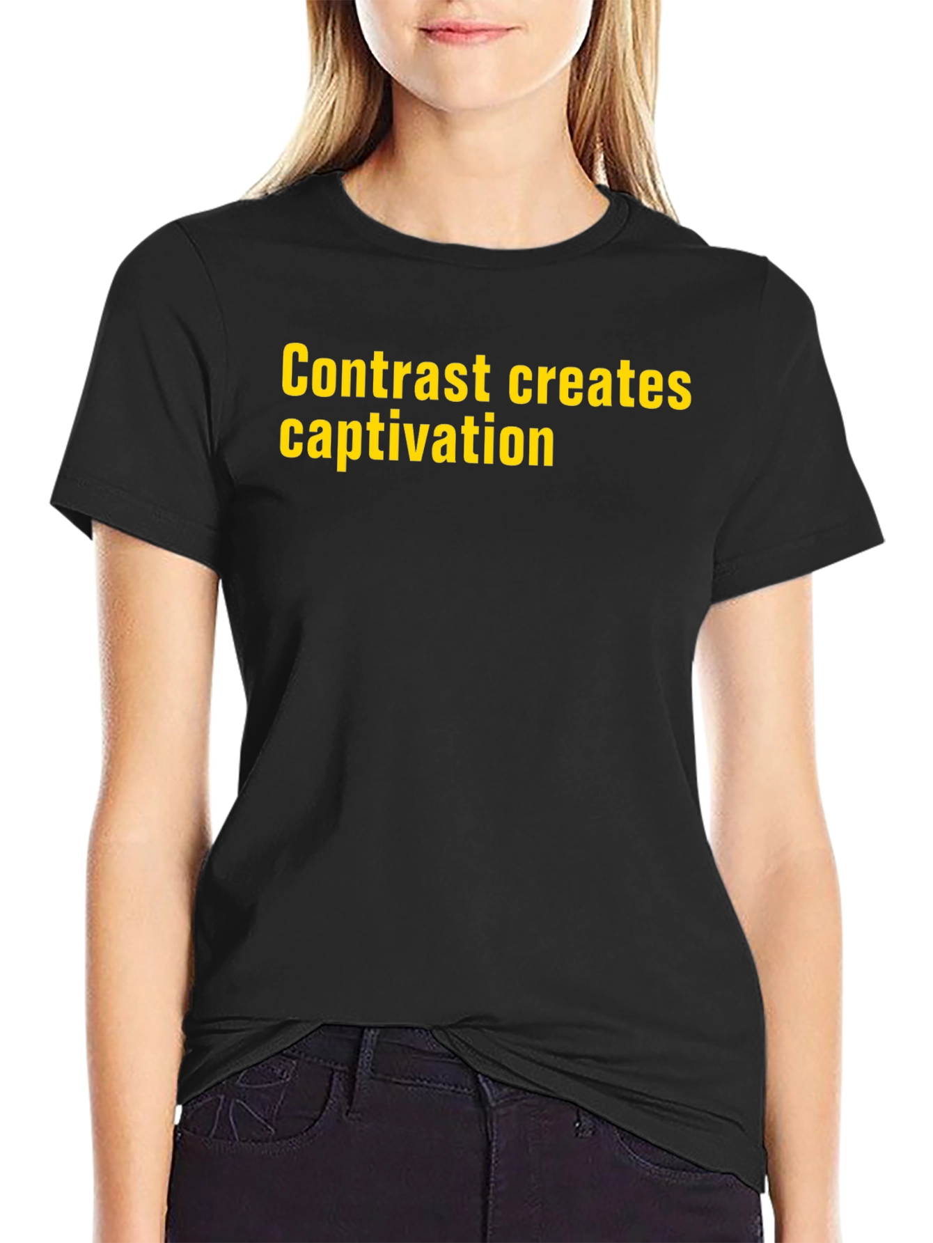 Contrast Creates Captivation Black T-Shirt