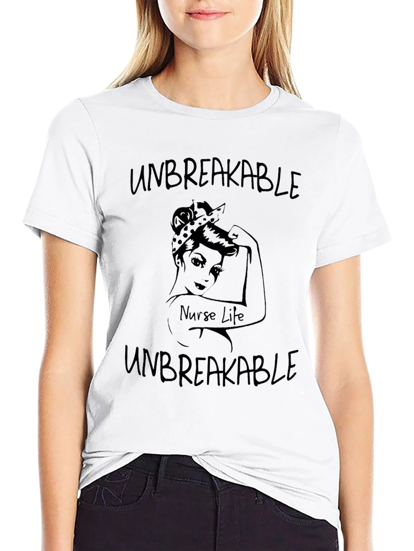 Unbreakable Nurse Life Black T-Shirt