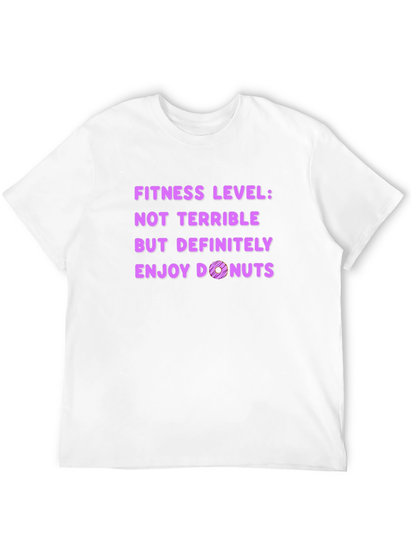 Funny Fitness Level Donut Graphic T-Shirt